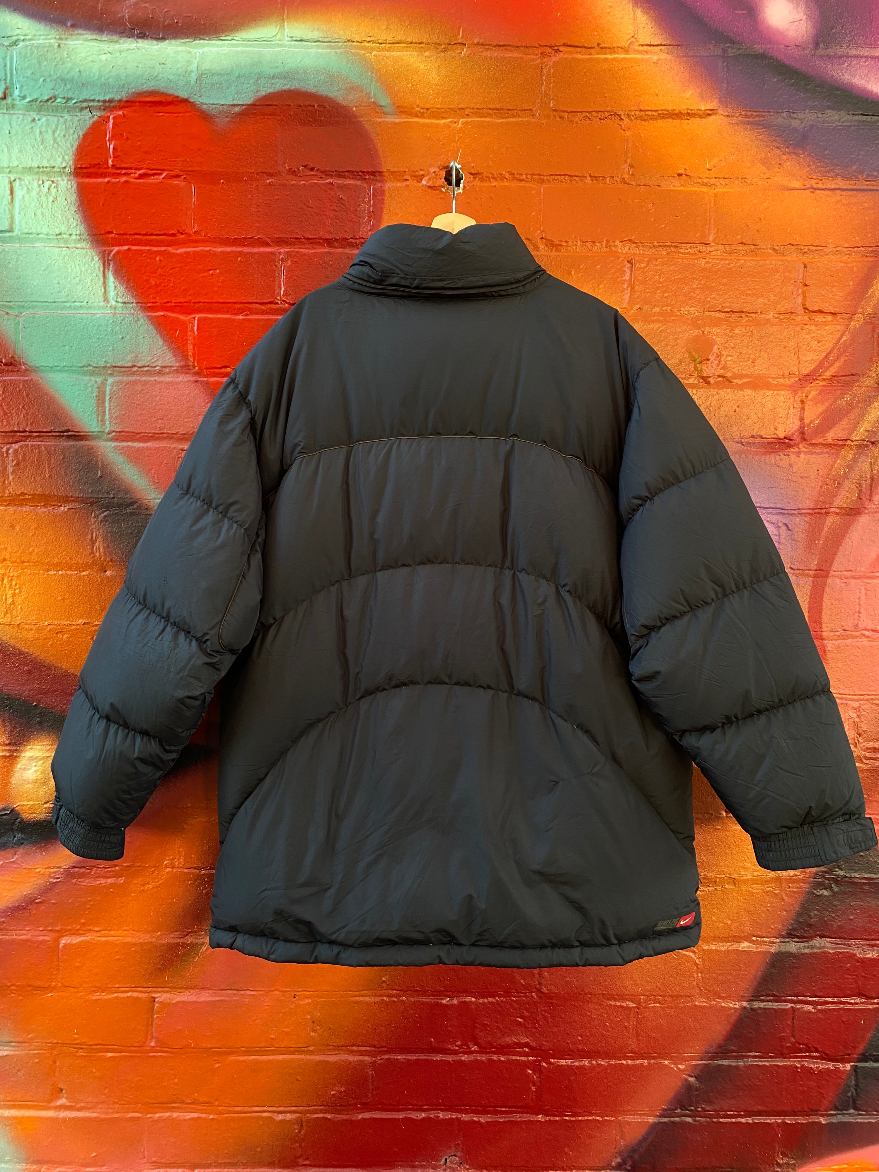 [2XL] Nike Black Puffer Jacket Small Red Tick