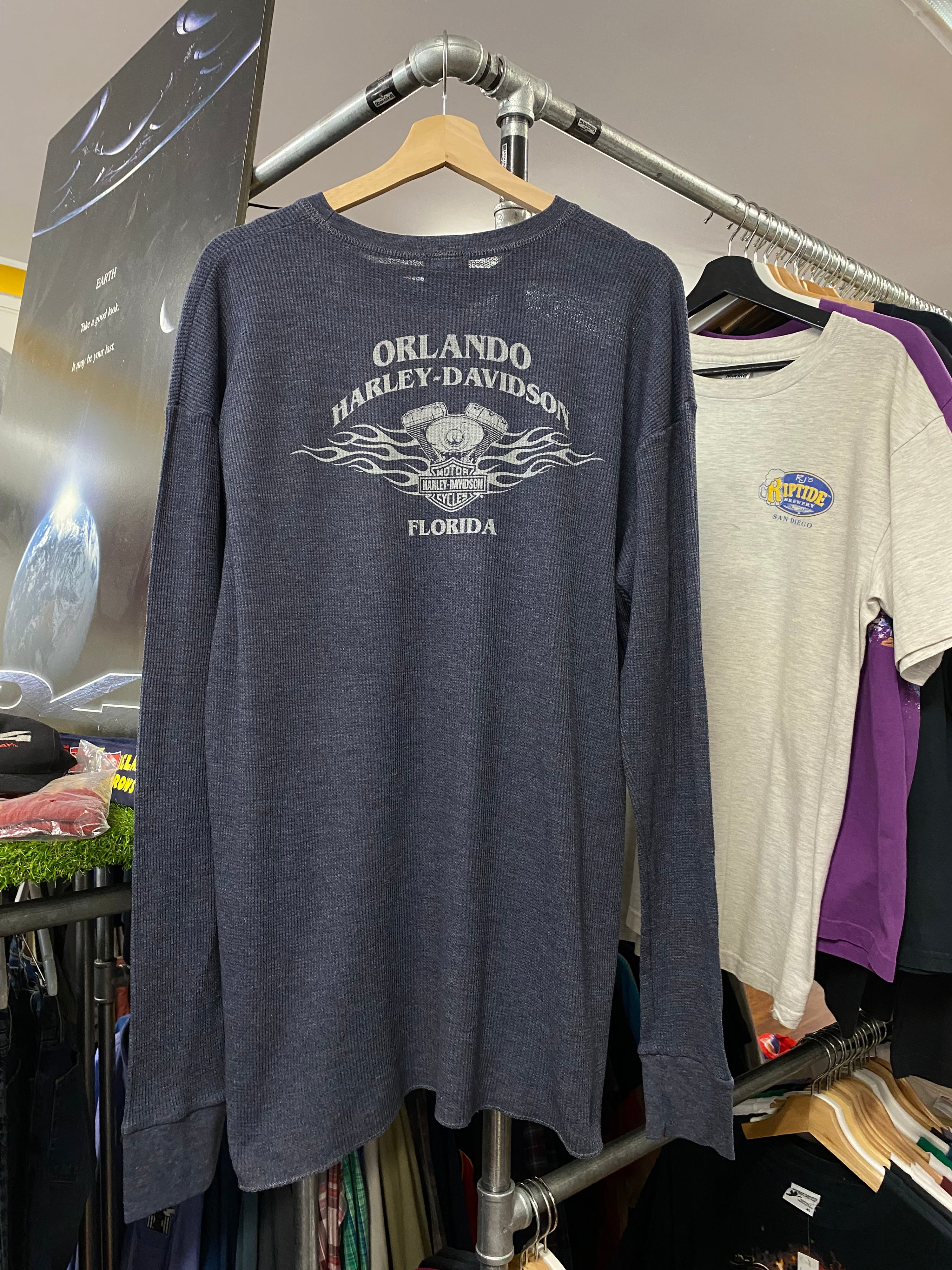 [2XL] Harley Davidson Of Orlando LS Waffle Tee