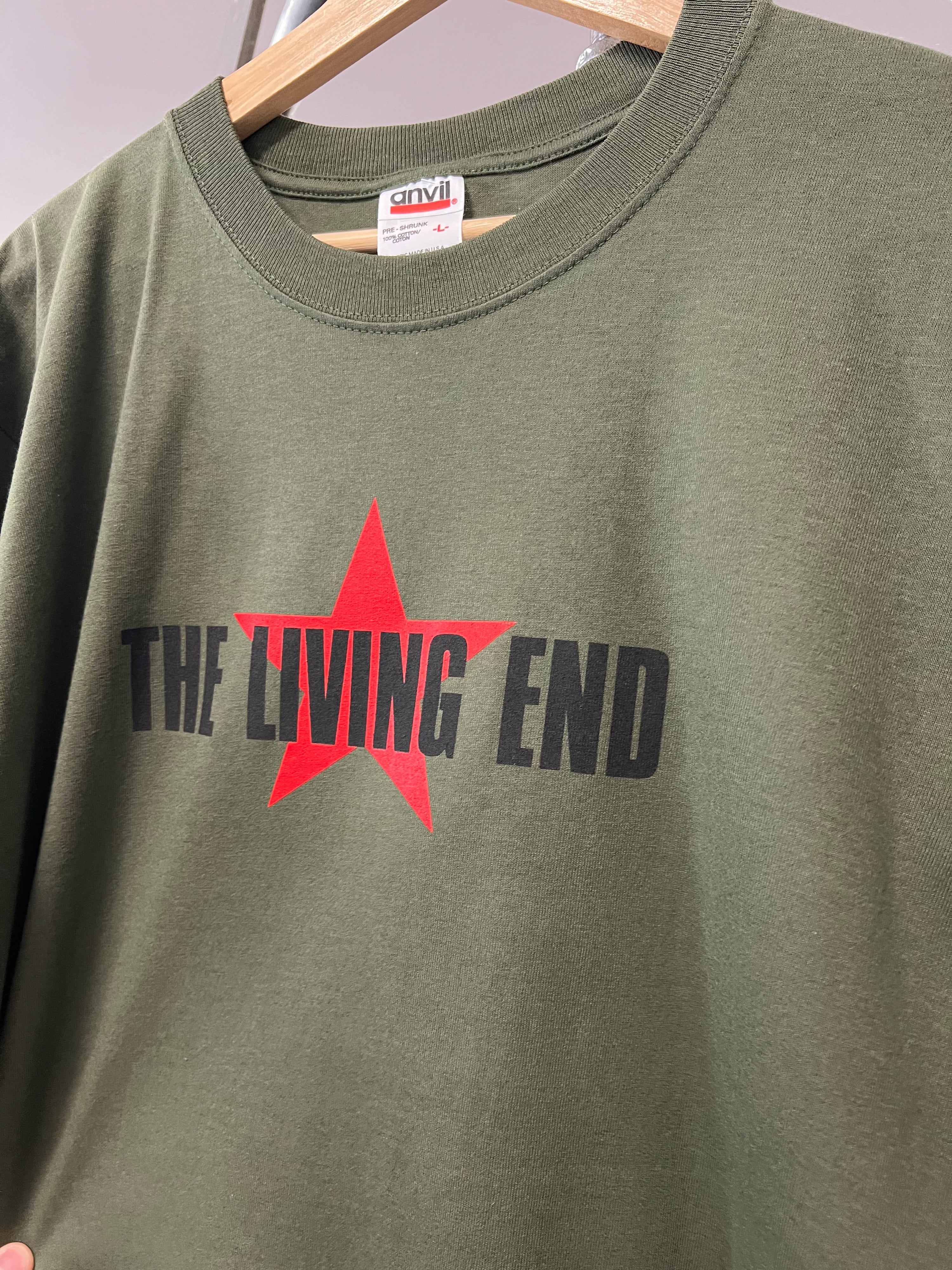 [L] 2001 The Living End Roll On North American Tour Green DS Tee