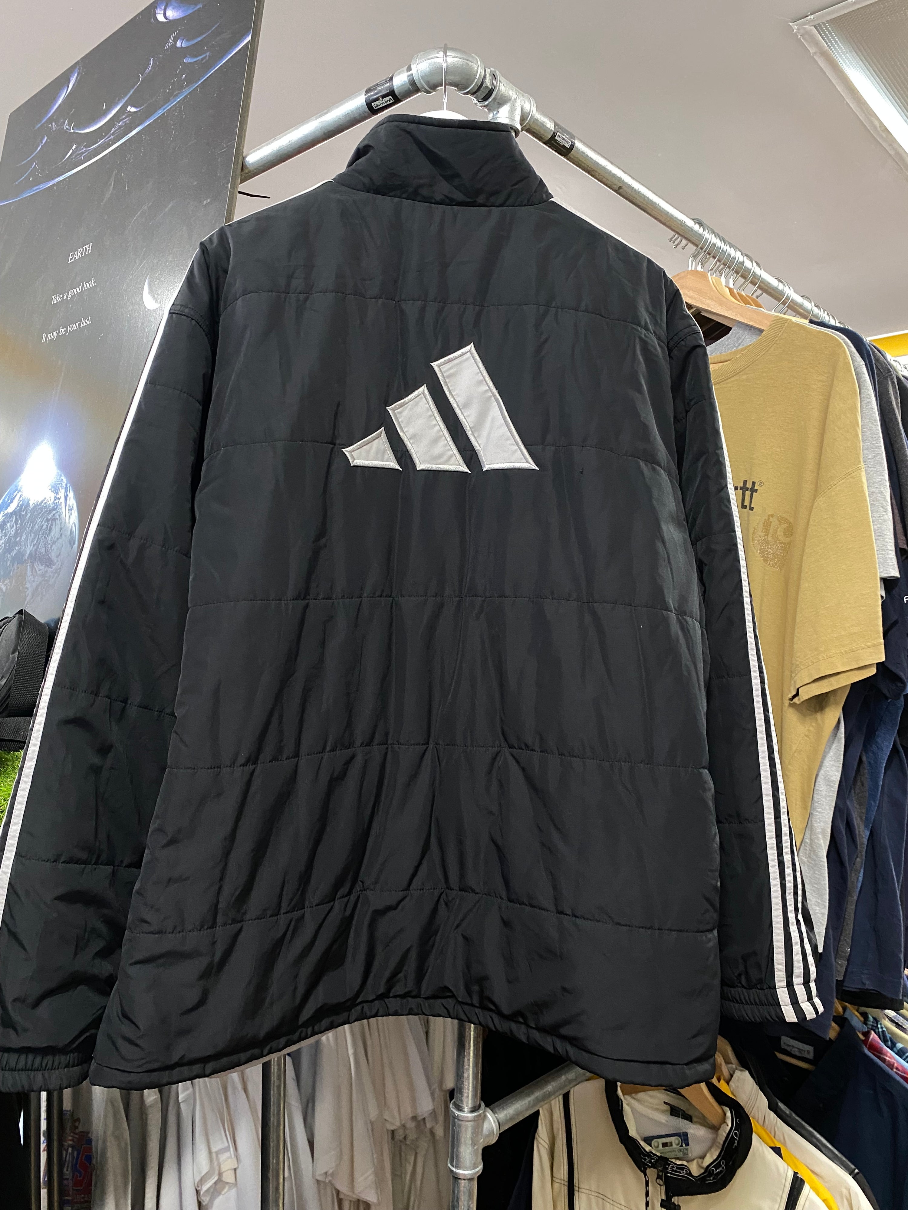 [2XL] 2002 Adidas Black/Grey Reversable Jacket