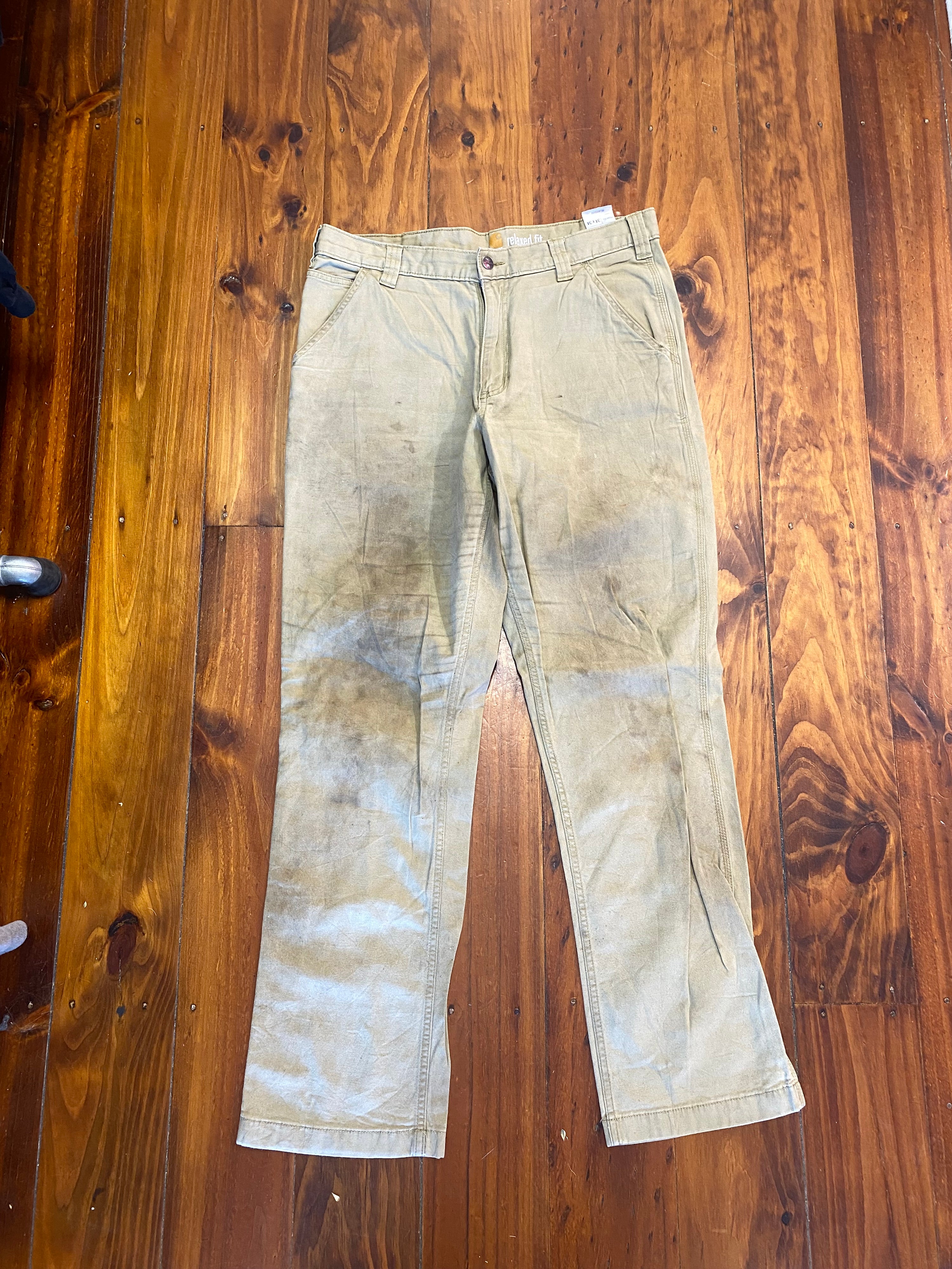 [34] Carhartt Khaki Work Pants 34x34