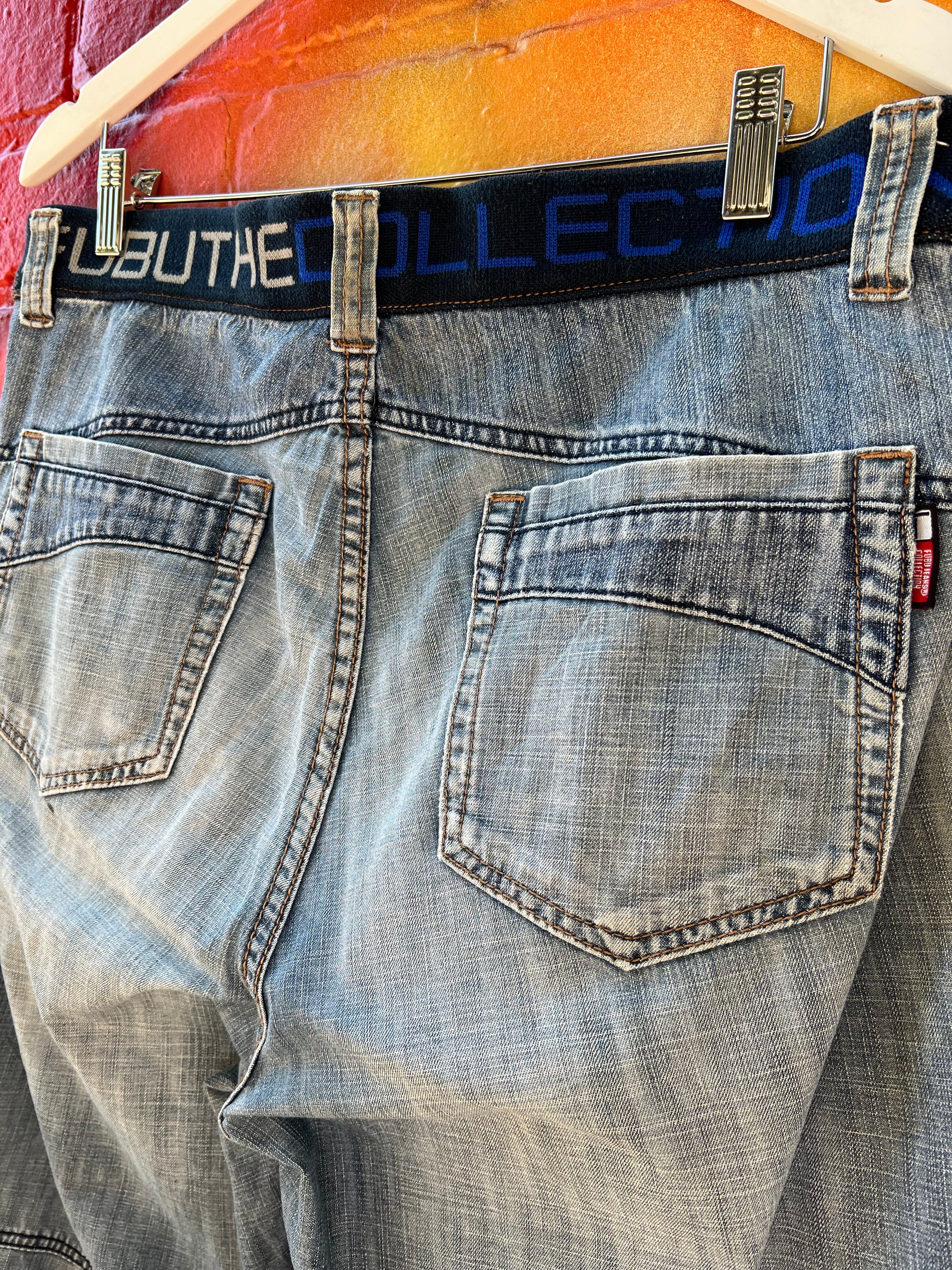 34 - FUBU Jeans Faded Denim 3/4 Shorts