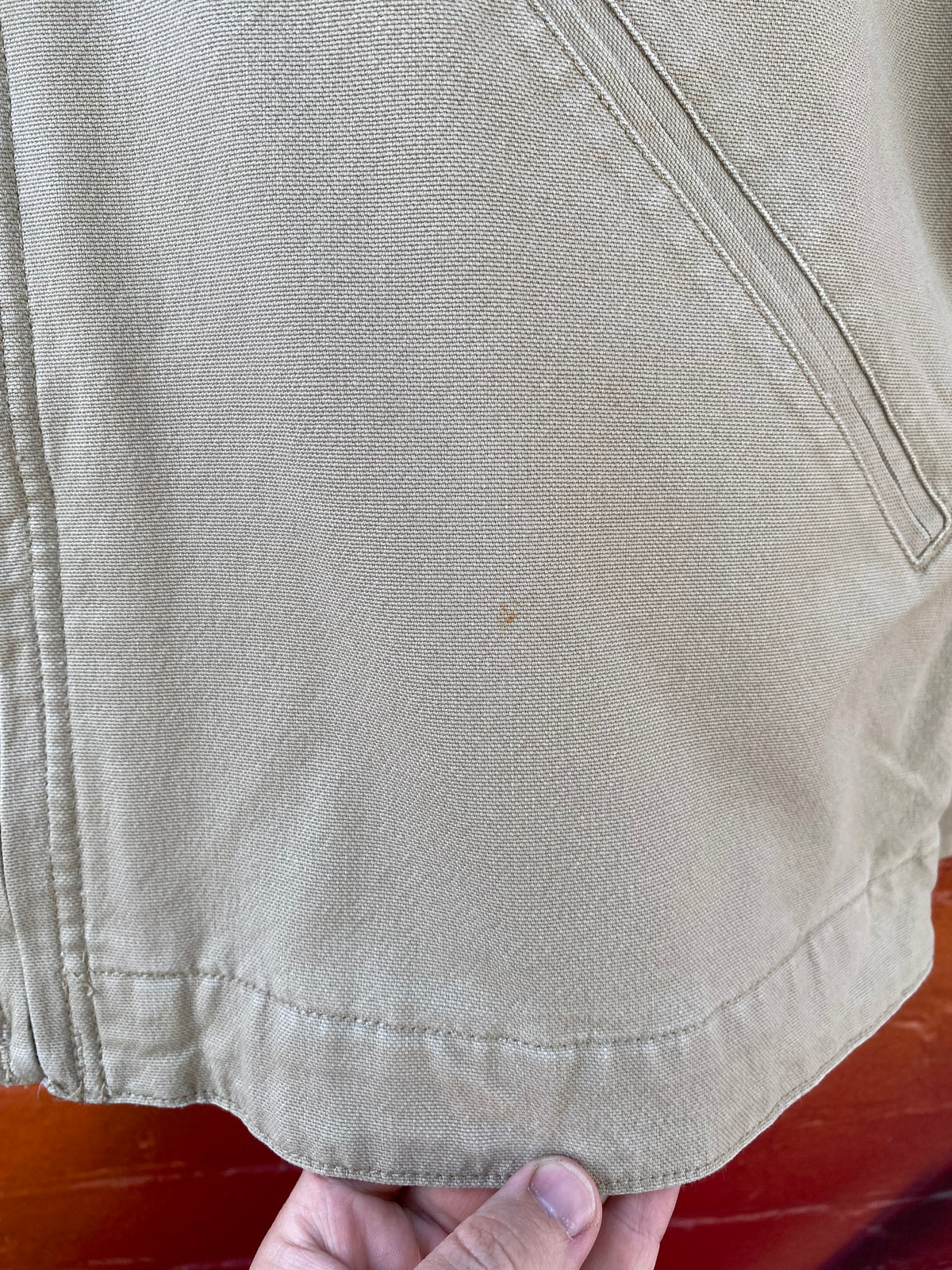 [XL] Carhartt Beige Jacket w/ Caramel Cord Collar