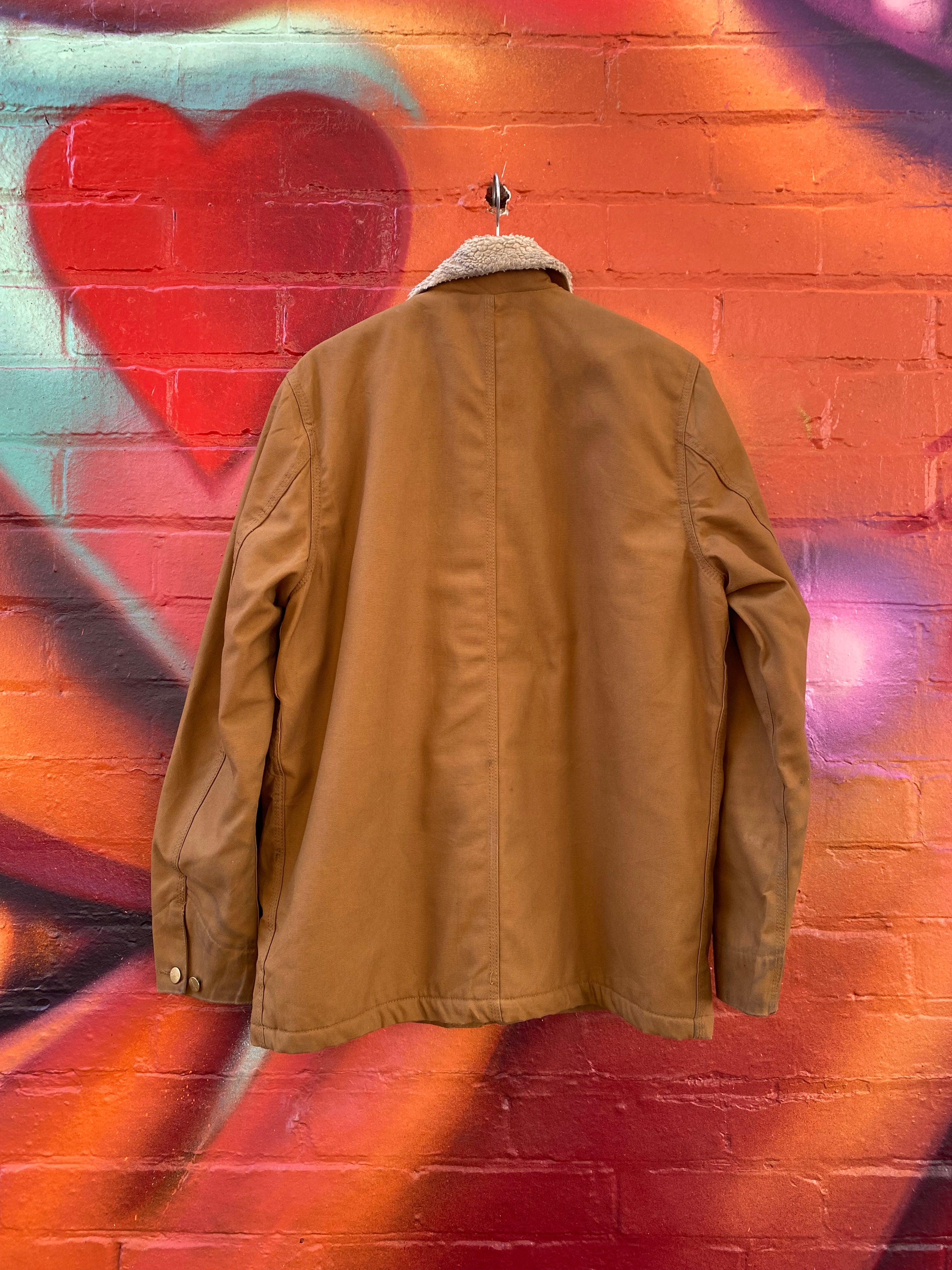 [L] Carhartt WIP Sherpa Lined Brown Chore Coat