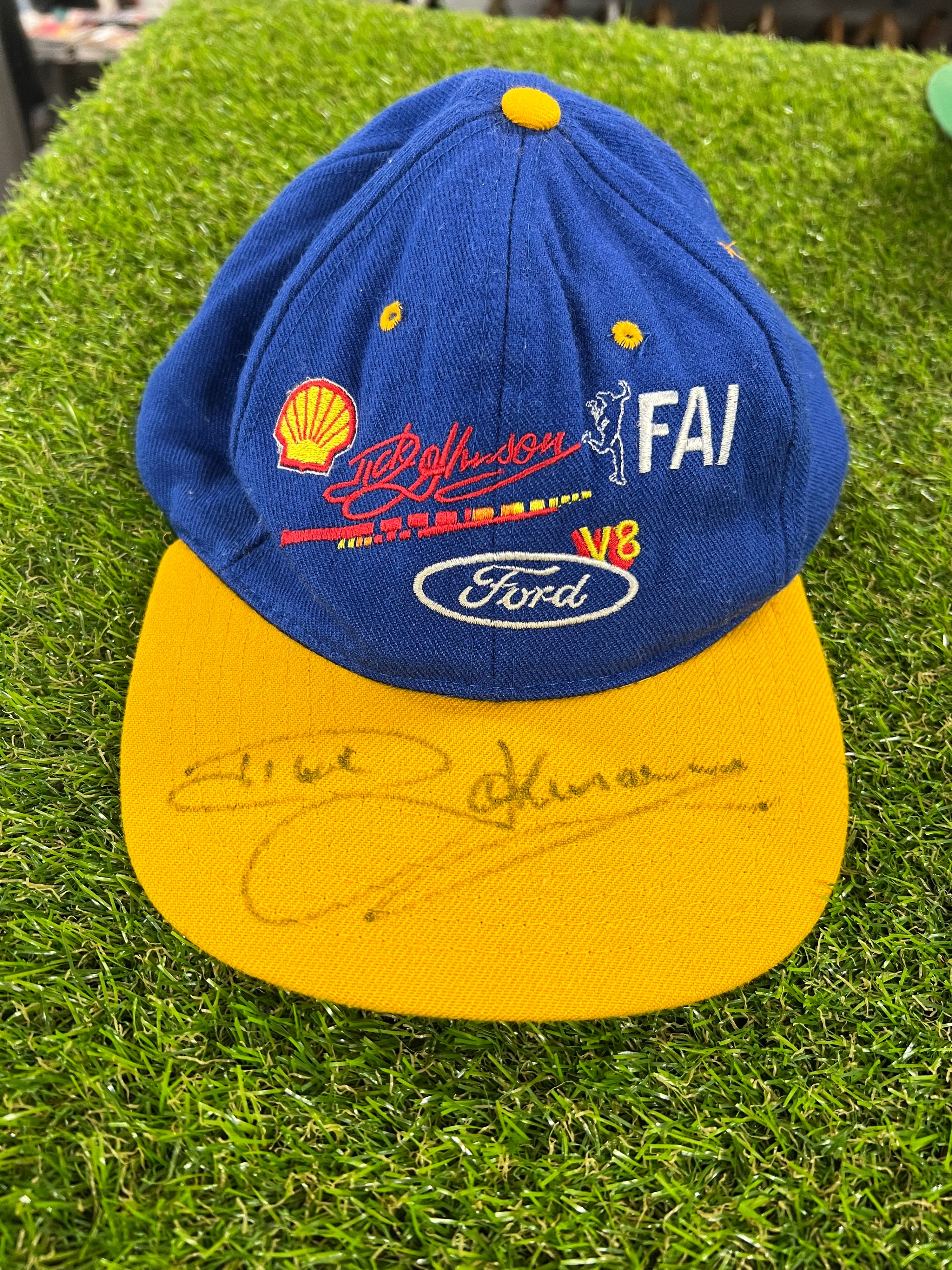 Vintage Dick Johnson Ford V8 Signed Cap