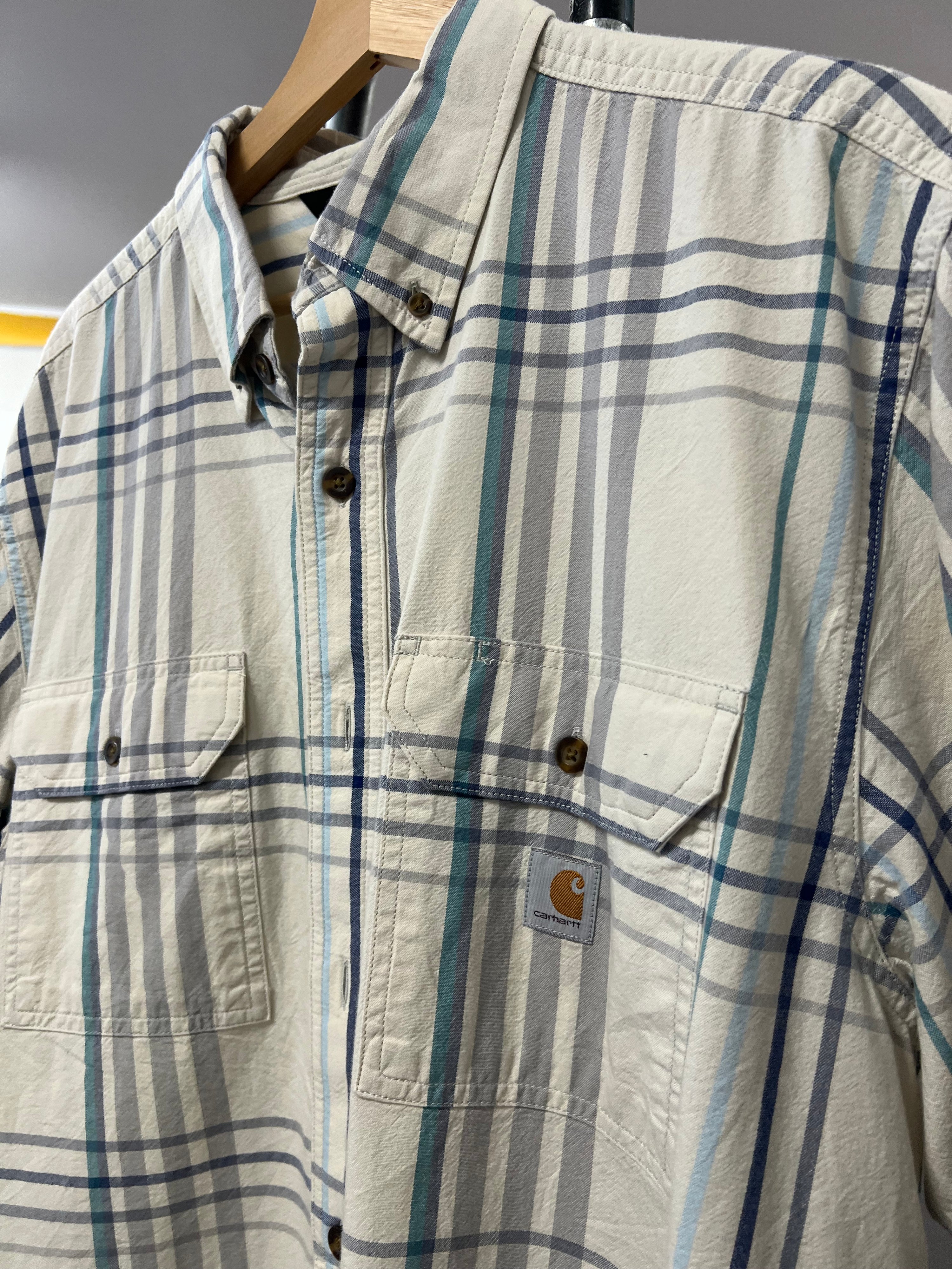 [L] Carhartt Loose Fit Grey Stripe SS