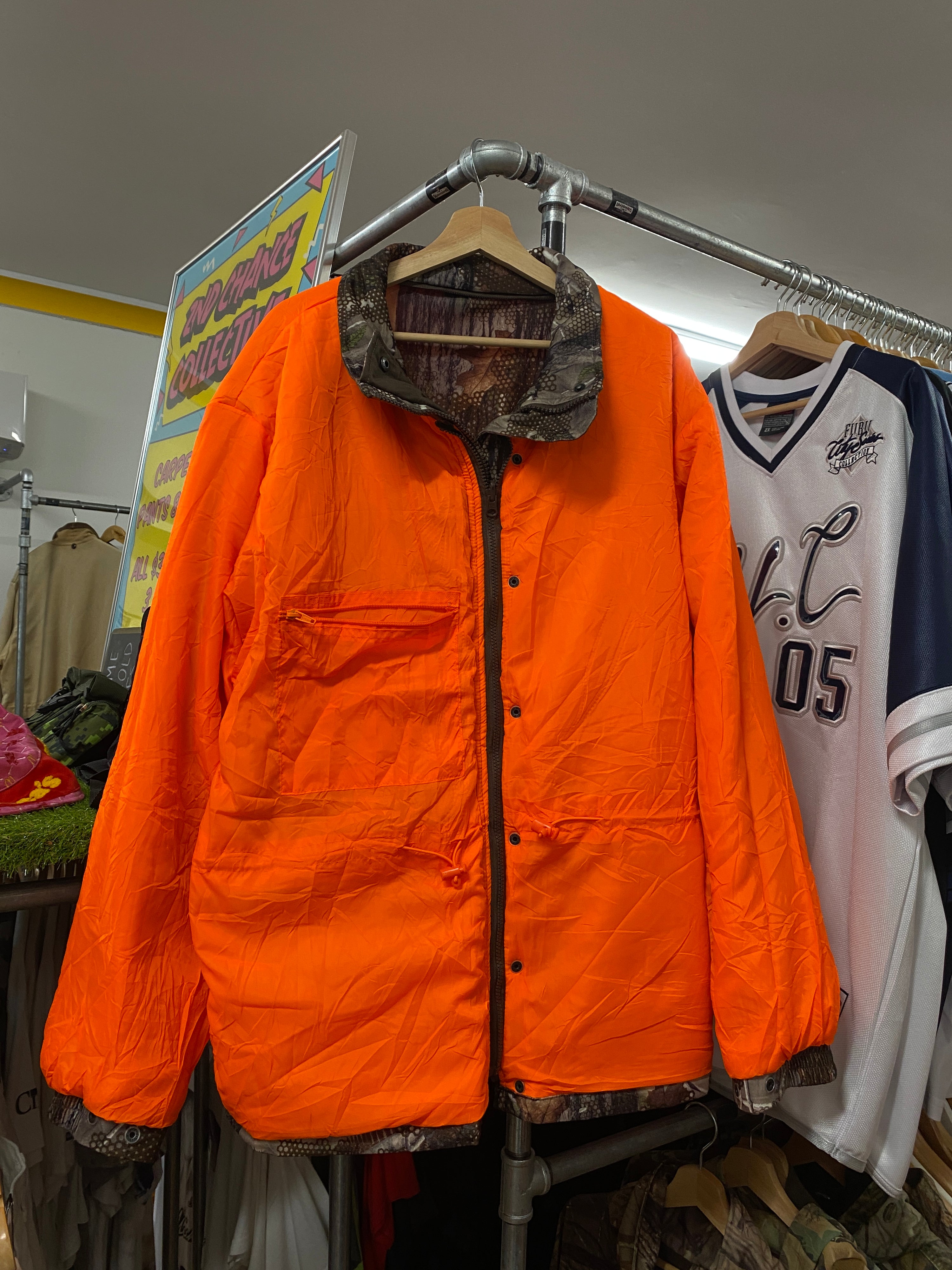 XL - Reversable Mountain Ridge Hooded Hunting Jacket Camo/Orange
