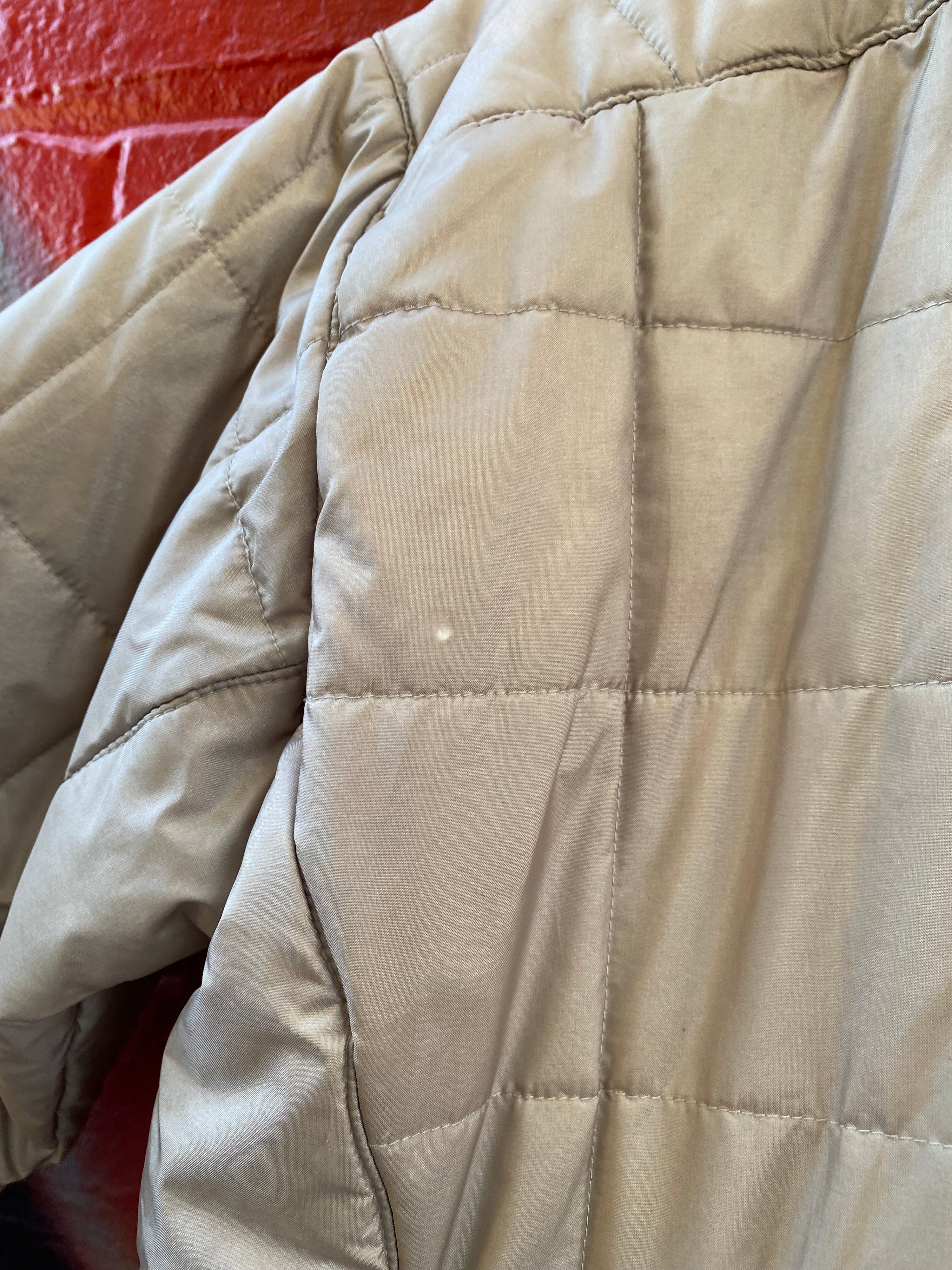 [L] Adidas Cream/Coffee Puffer Jacket