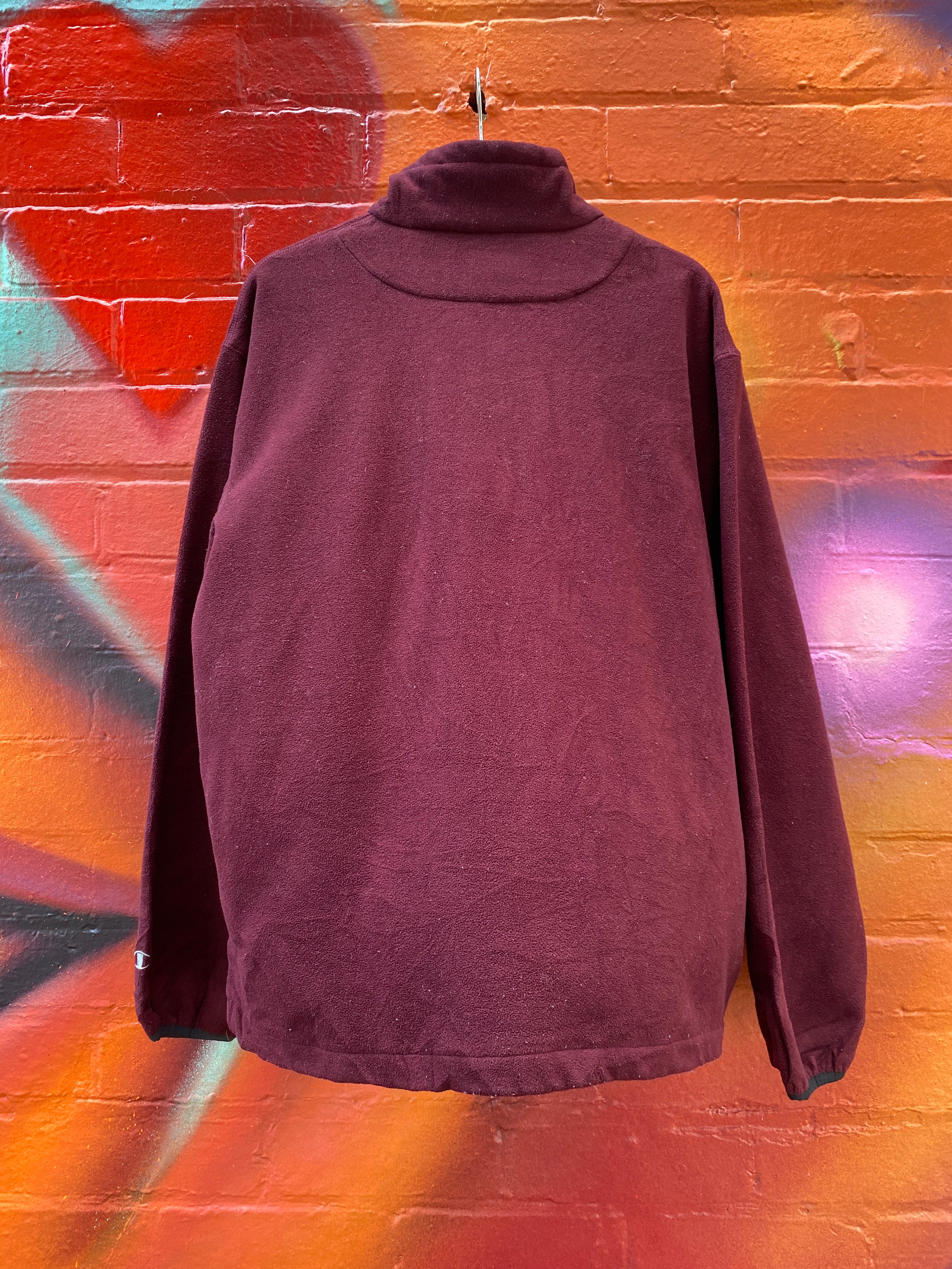 L - Champion 1/4 Zip Plum Fleece Jumper