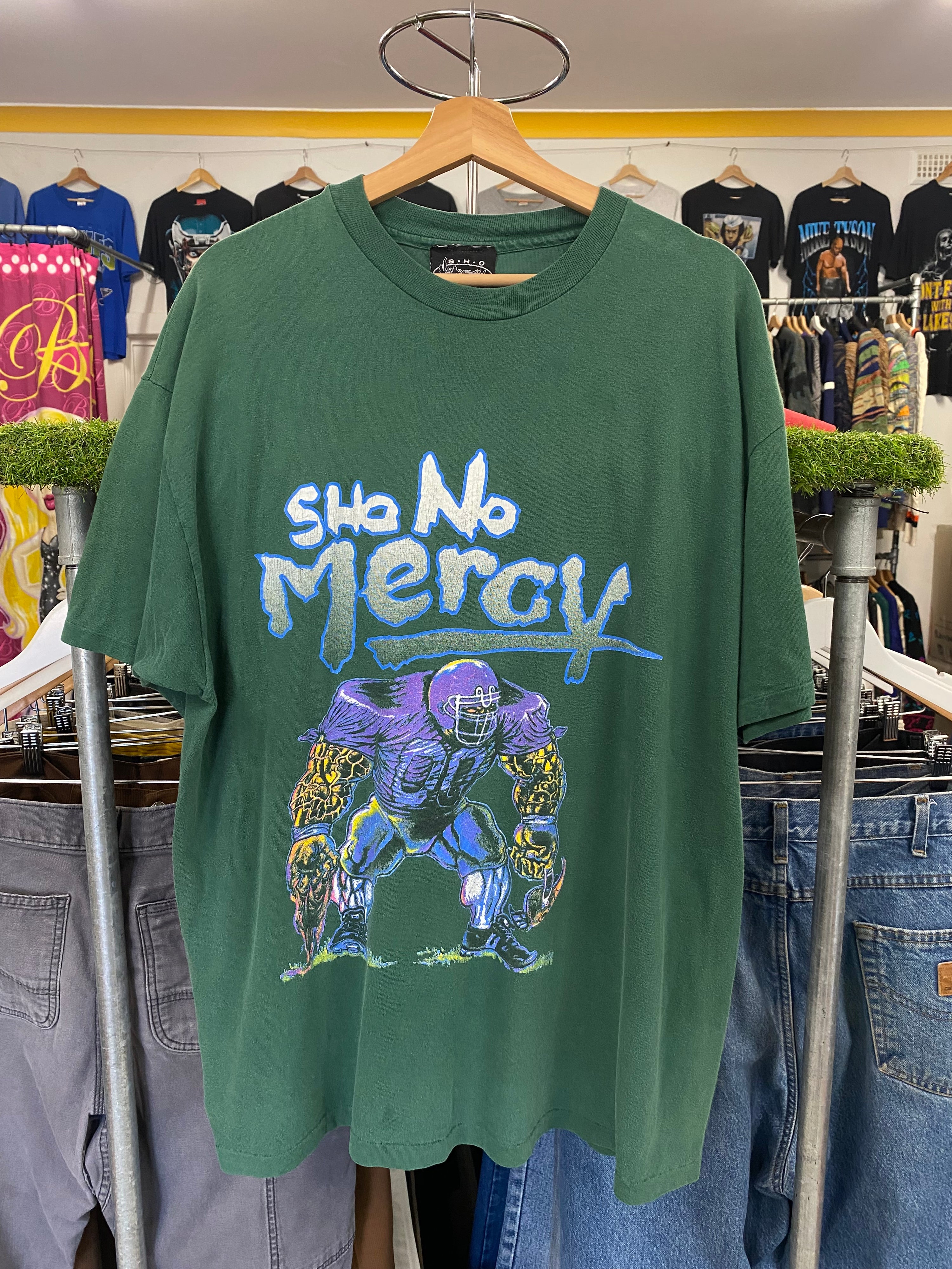XL - Sho No Mercy Green Football Tee