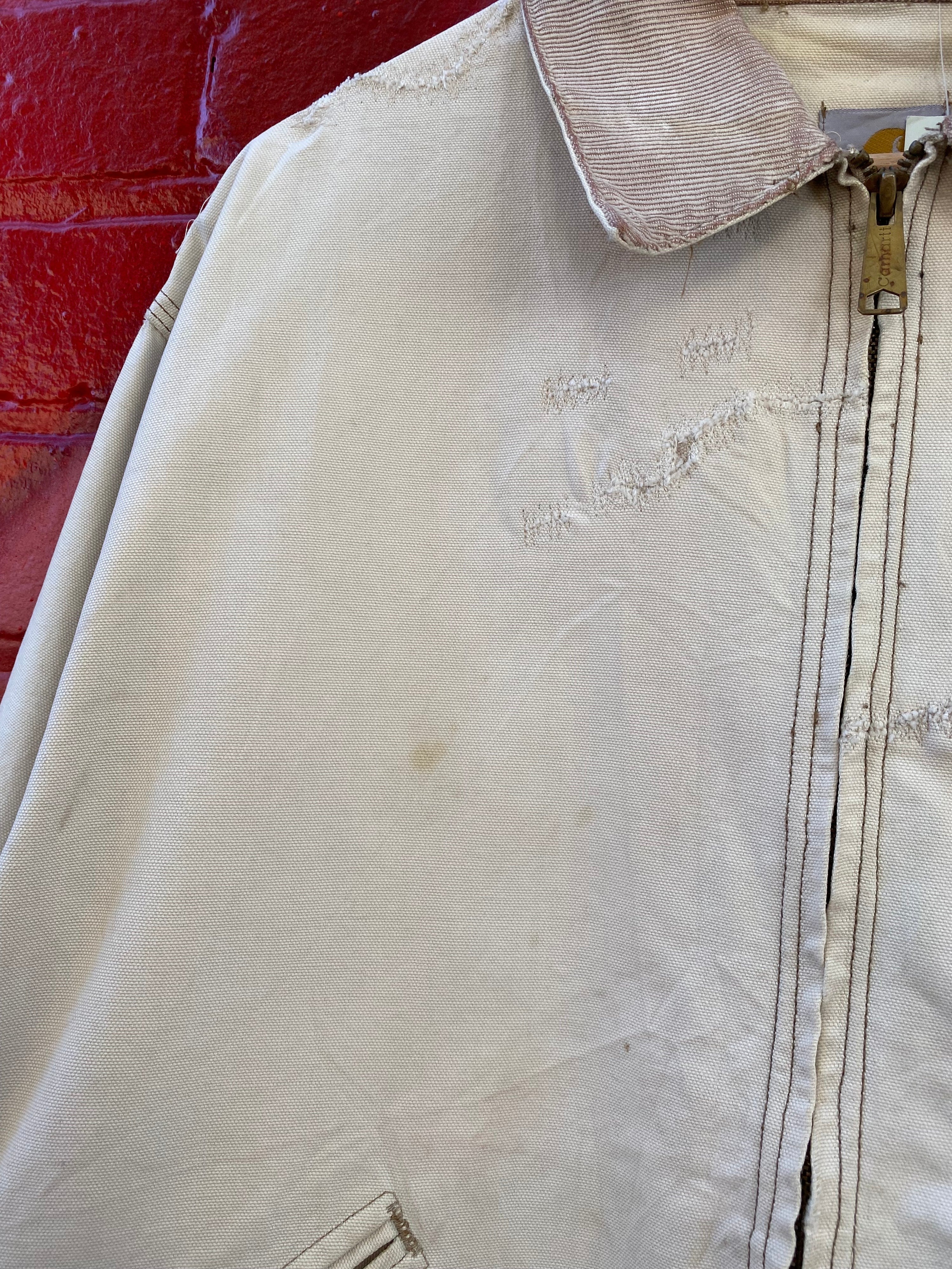 [M] Carhartt Beige Thrashed Detroit Jacket