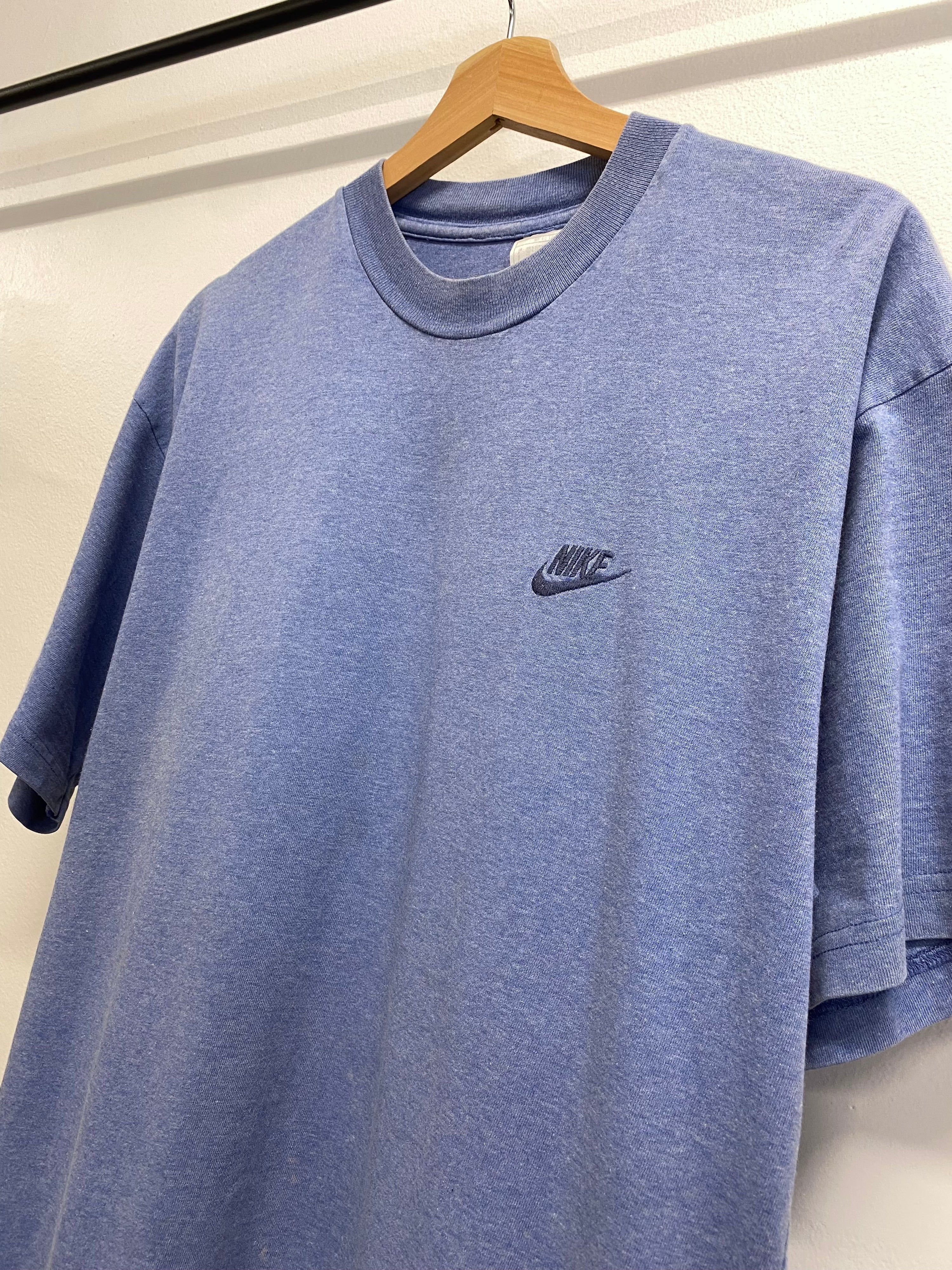 M - Nike Embroidered Small Tick Snow Blue Tee
