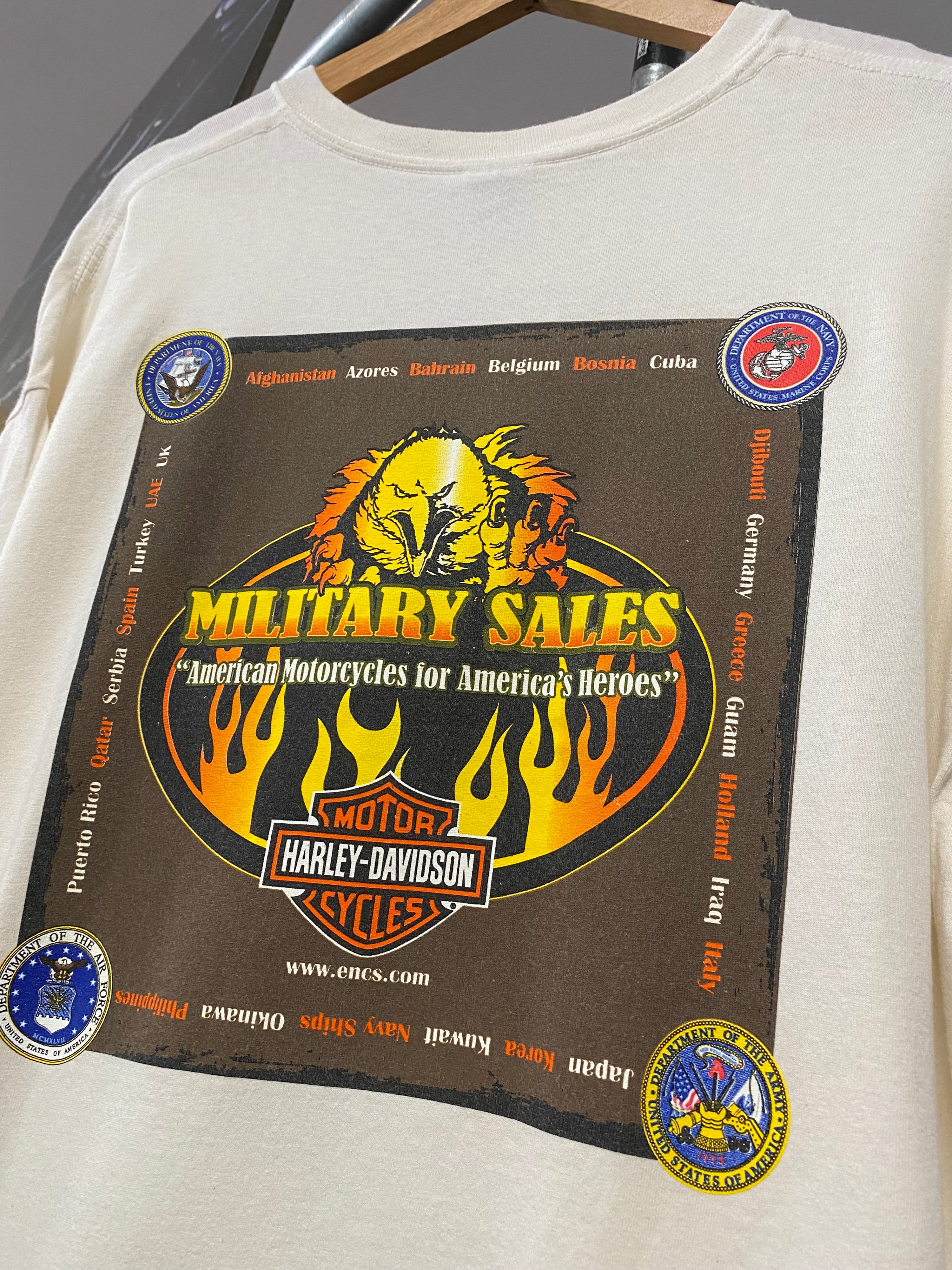 [XL] Harley Davidson Military Sales White DS Tee