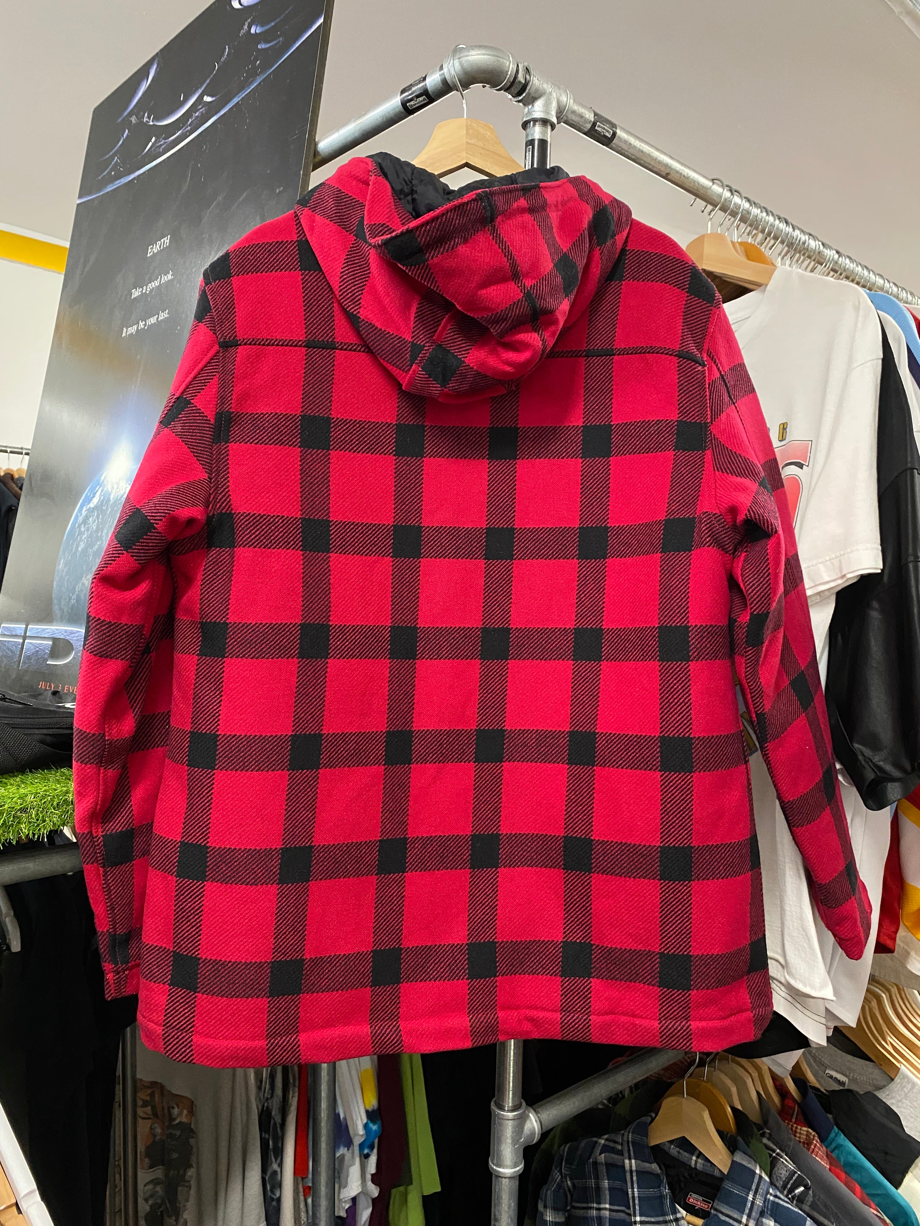 [XL] Carhartt Womens Black/Red Hooded Zip Up