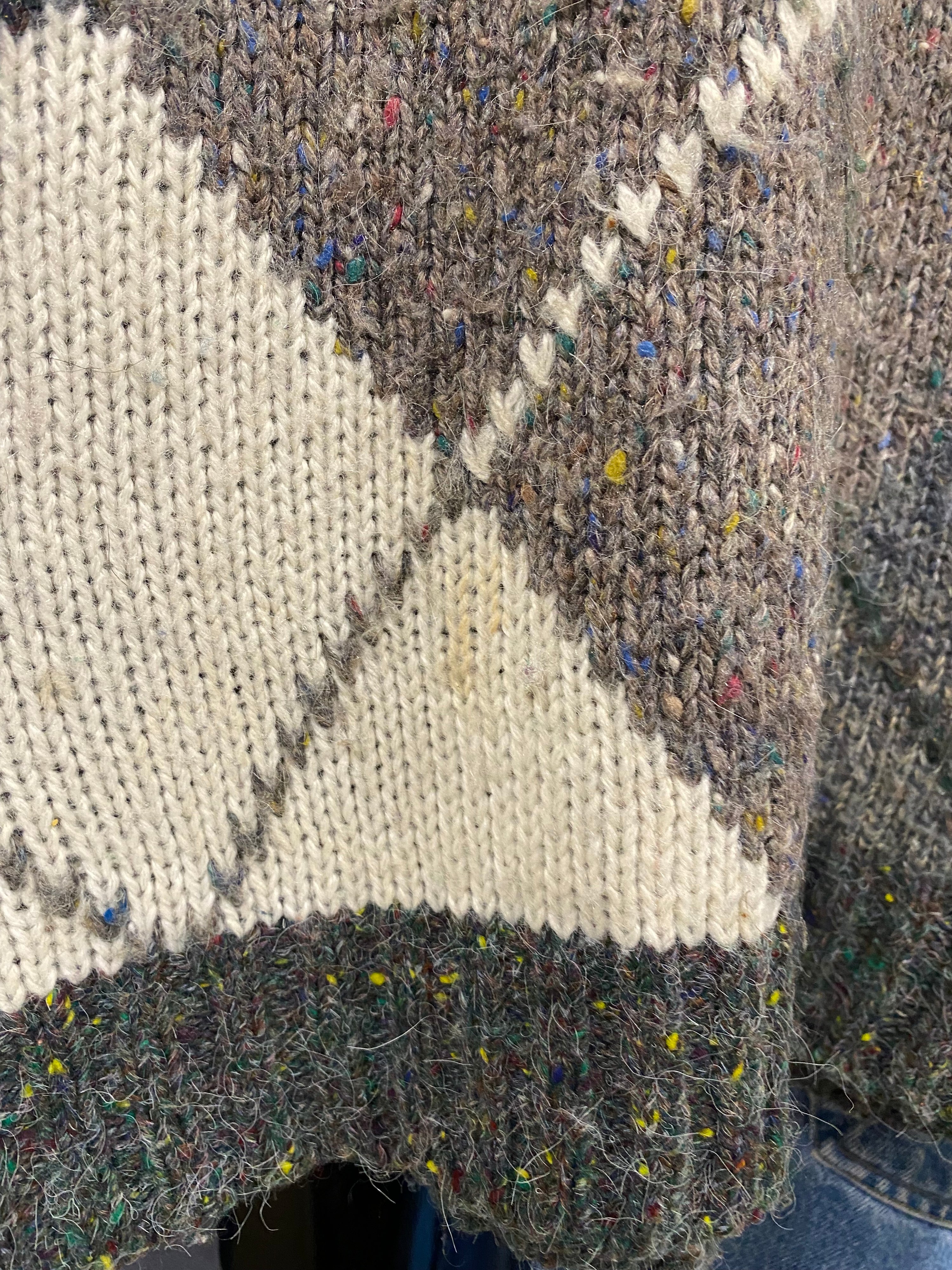 [L] Ketch Green/Cream Speckled Knit Vest