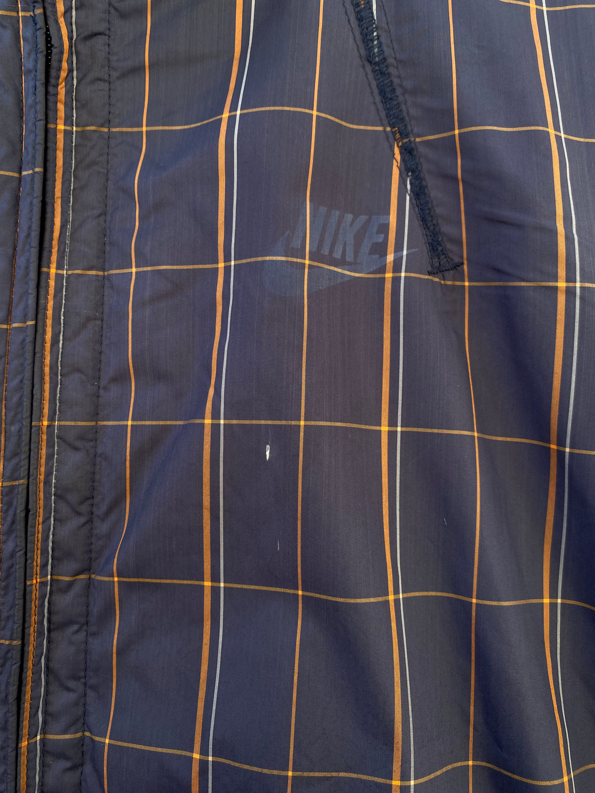[XL] Nike Navy Plaid Zip-up Jacket