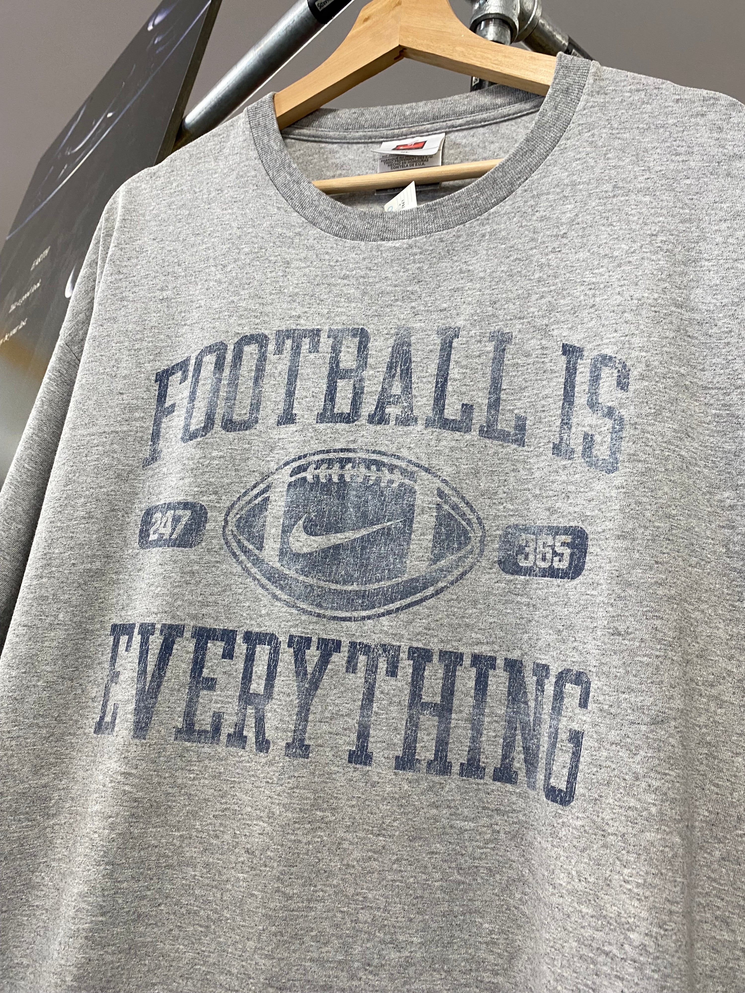 XL - 2000s Nike Football Is Everything Grey NFL Tee