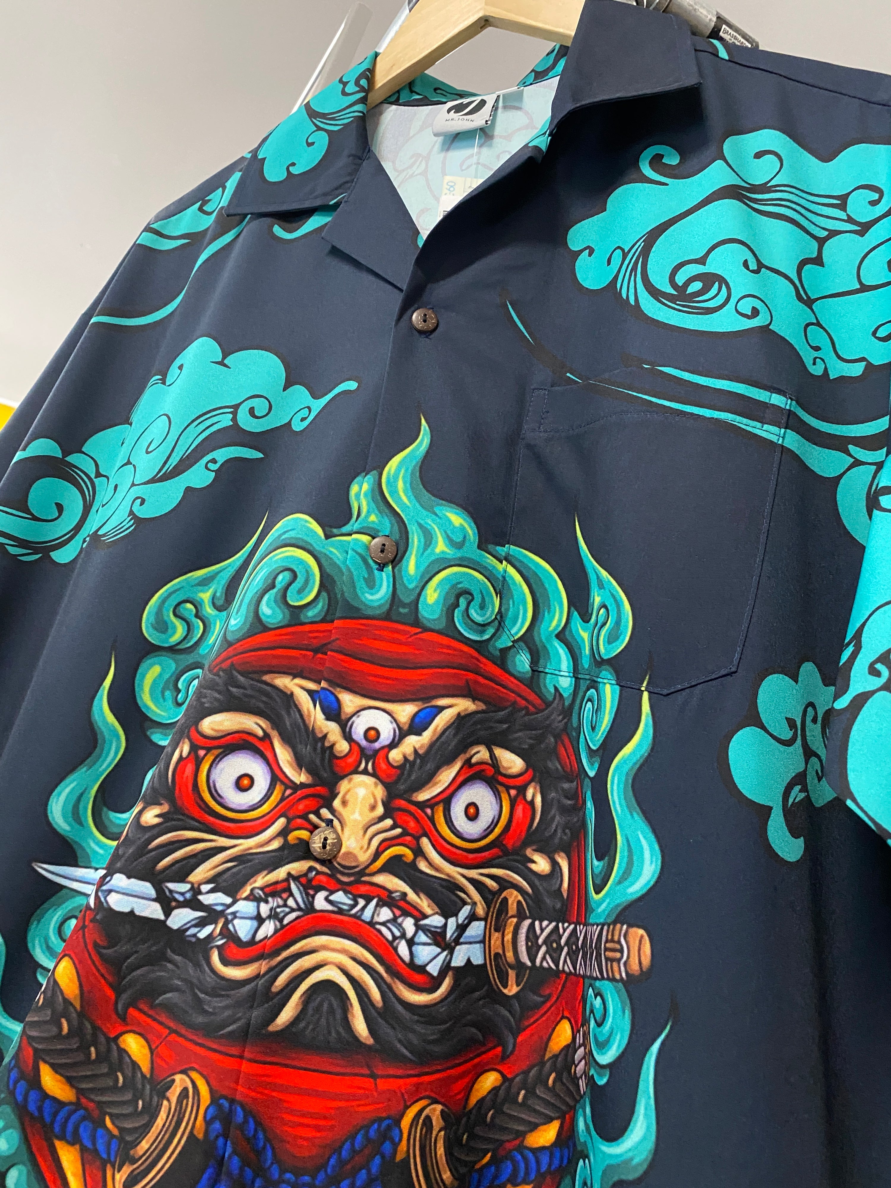 2XL - Mr John Japanese Oni Mask Button-up