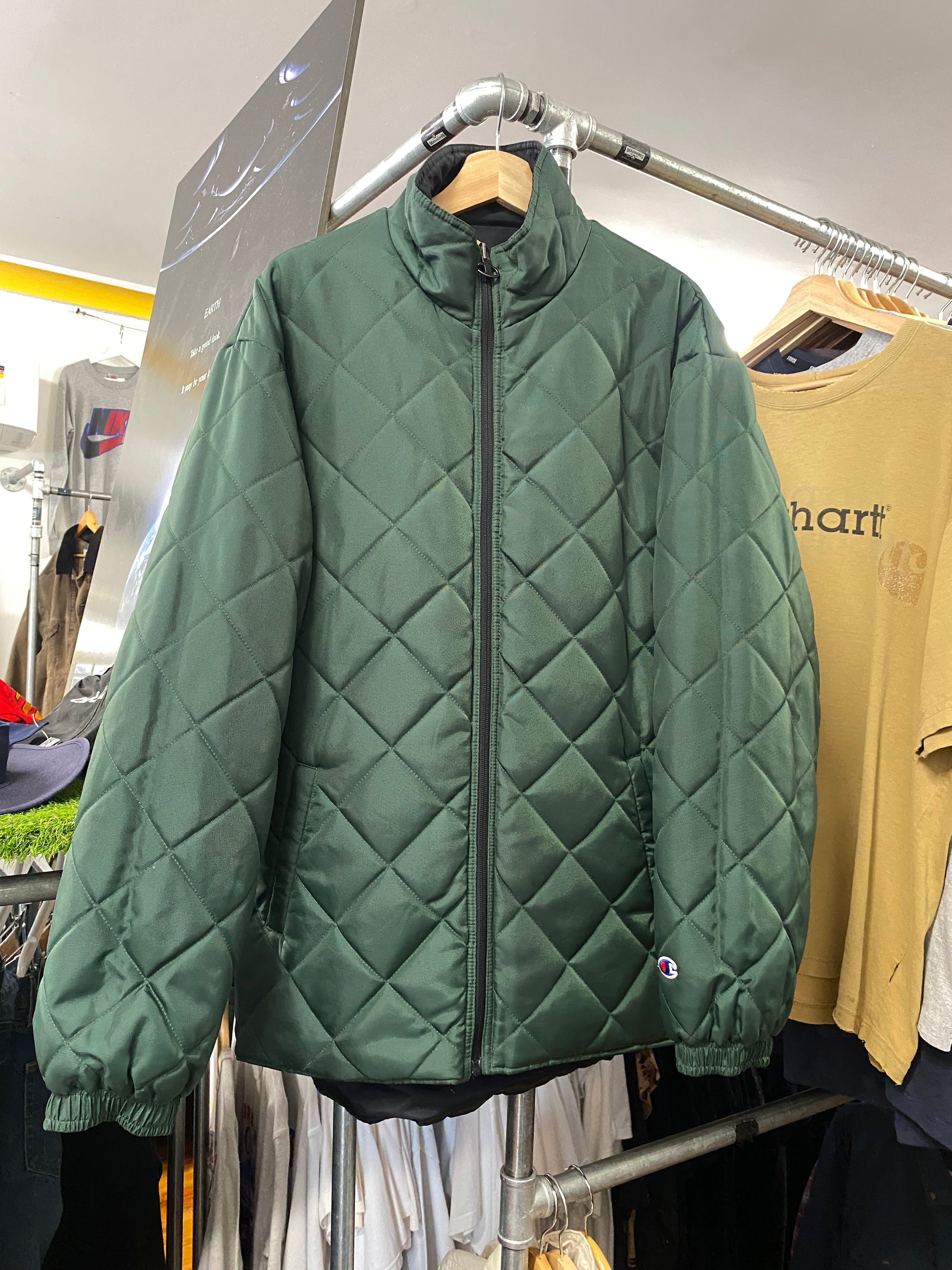 [M] Champion Reversable Black/Green Puffer