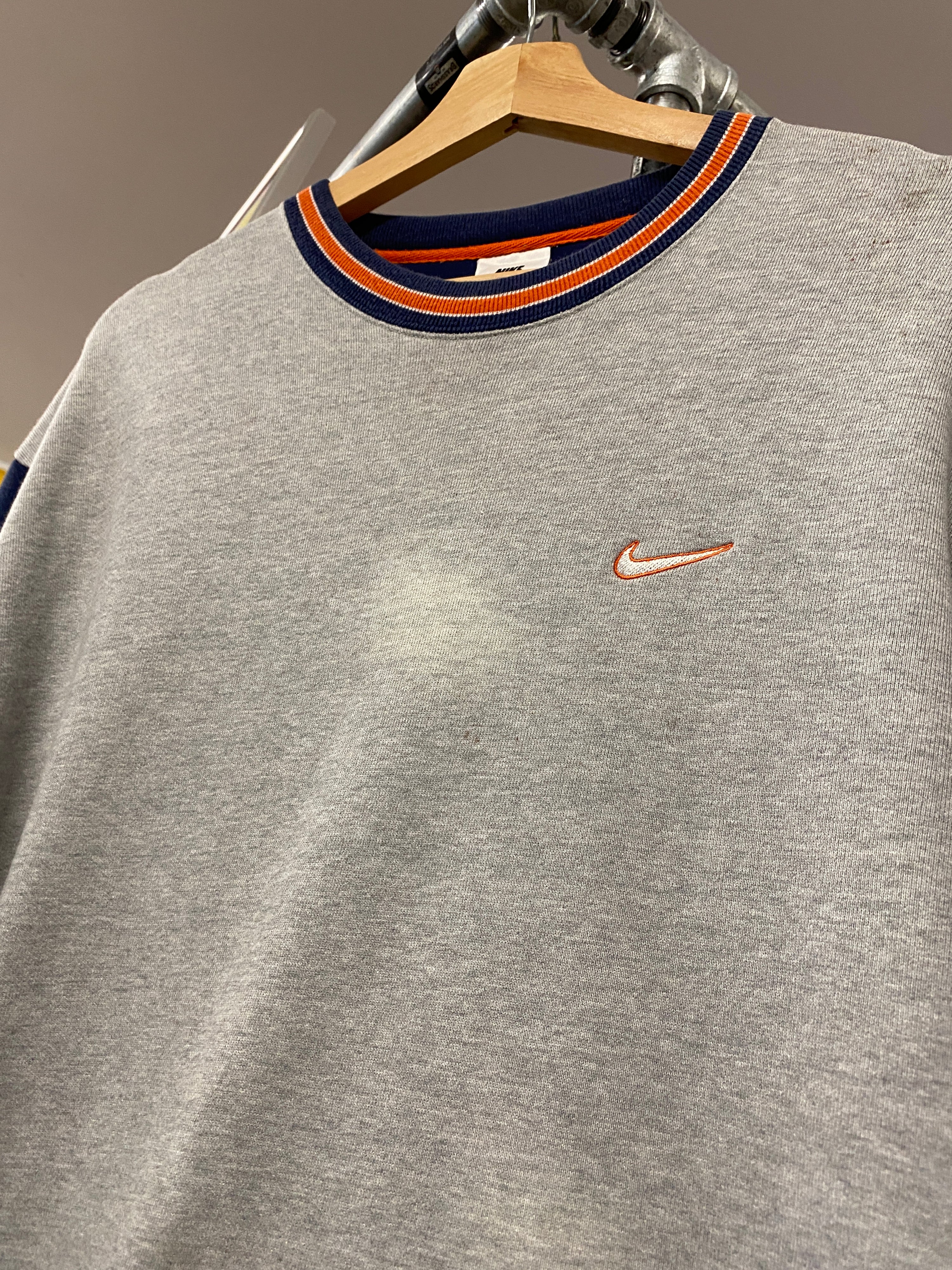 M - Vintage Nike Small Tick Grey Jumper: Broncos Cuffs