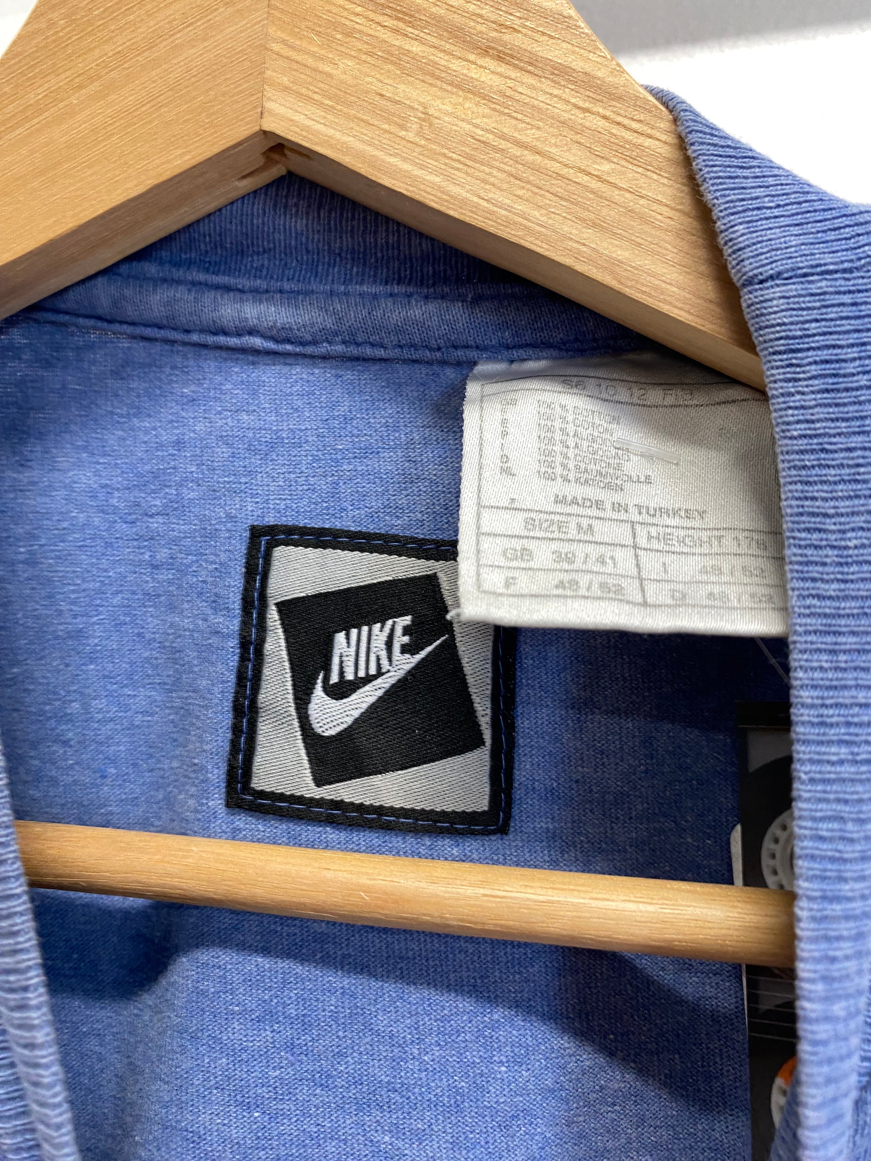 M - Nike Embroidered Small Tick Snow Blue Tee