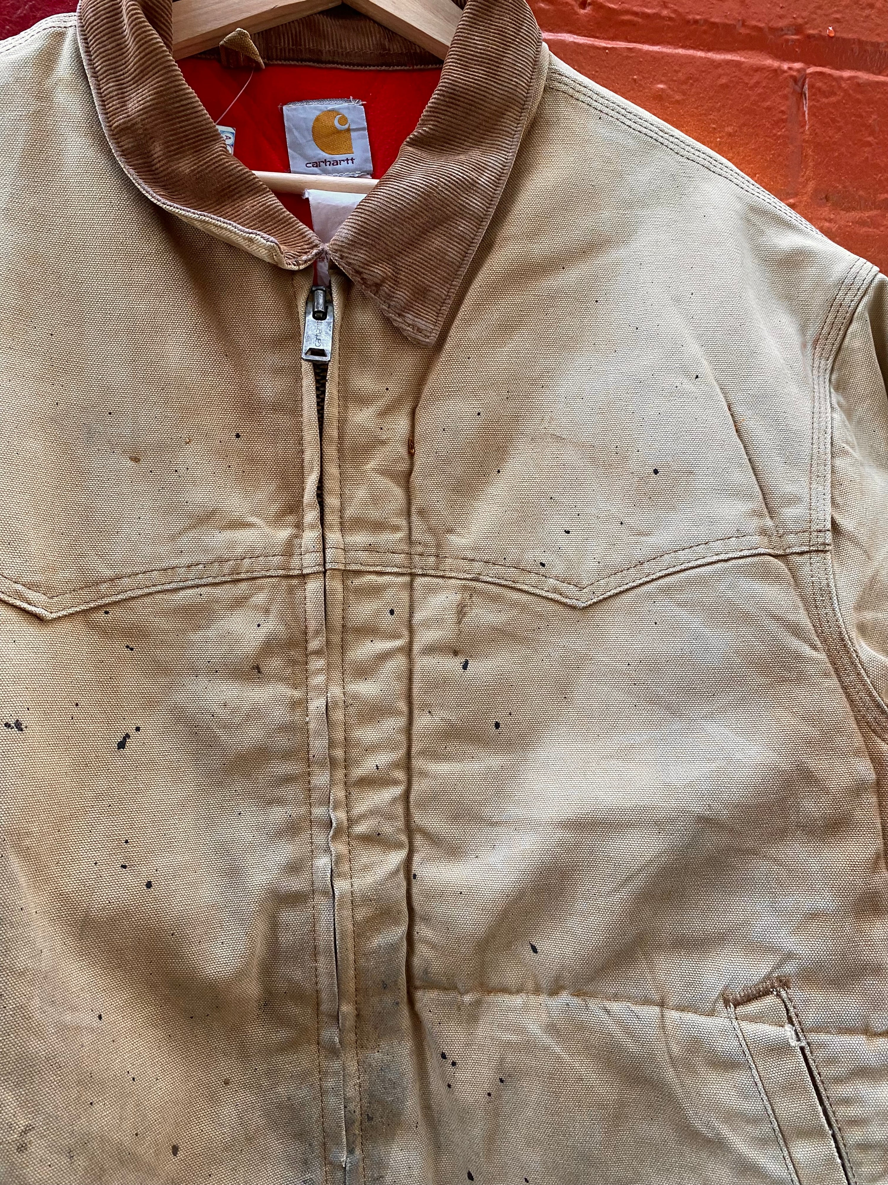 [XL] Carhartt Tan Santa Fe Jacket with Paint Splatters