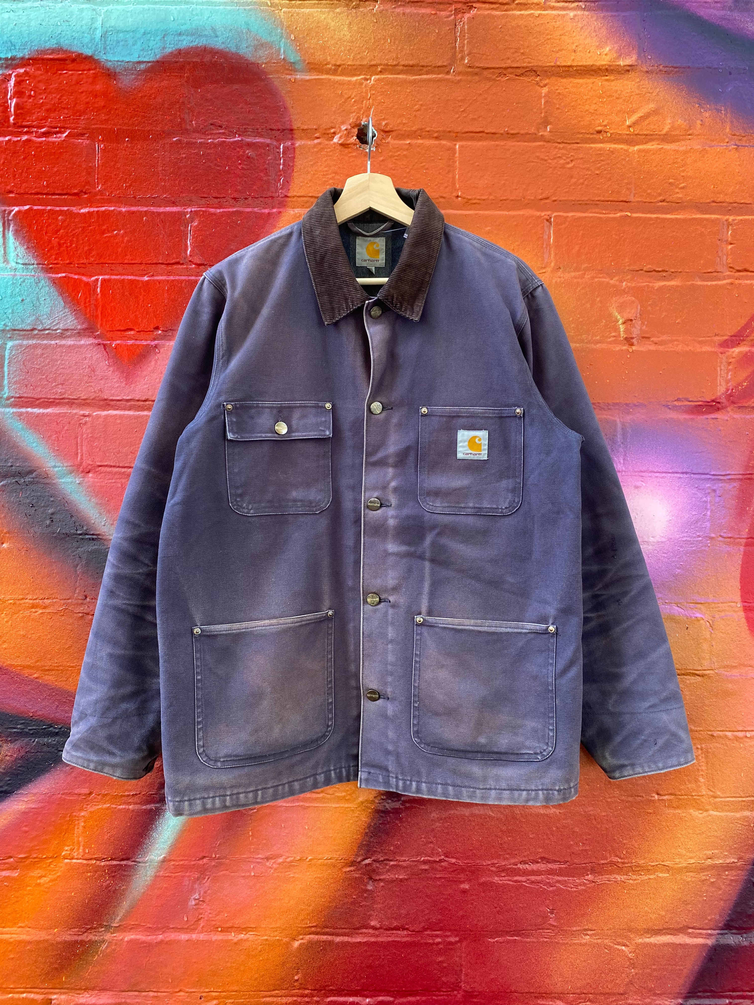 [L] Carhartt WIP Faded Navy Chore Coat