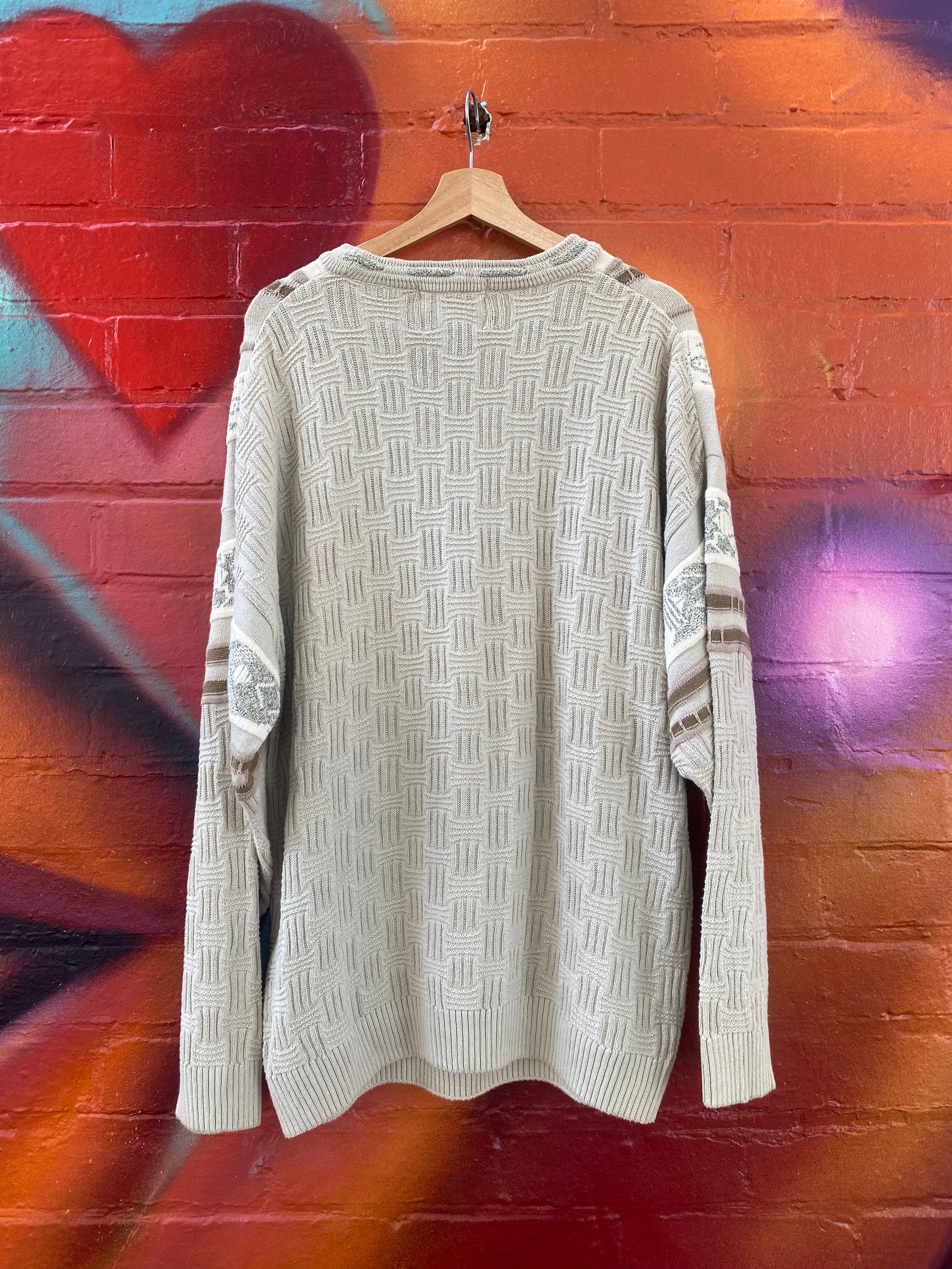 [L] Tosani Cream/Beige Crazy Knit Sweater