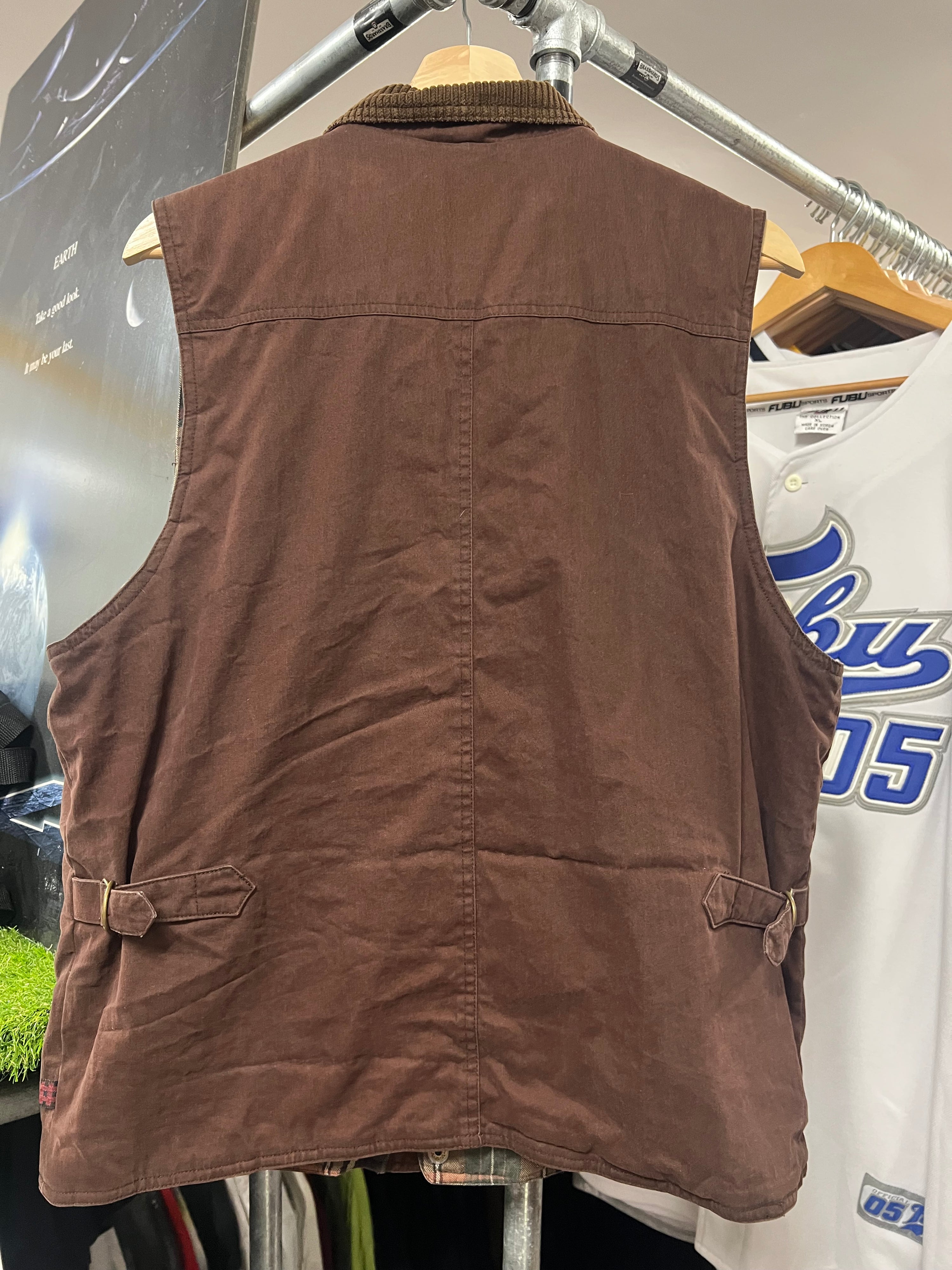 [M] Woolrich Brown Flannel Lined Hunting Vest
