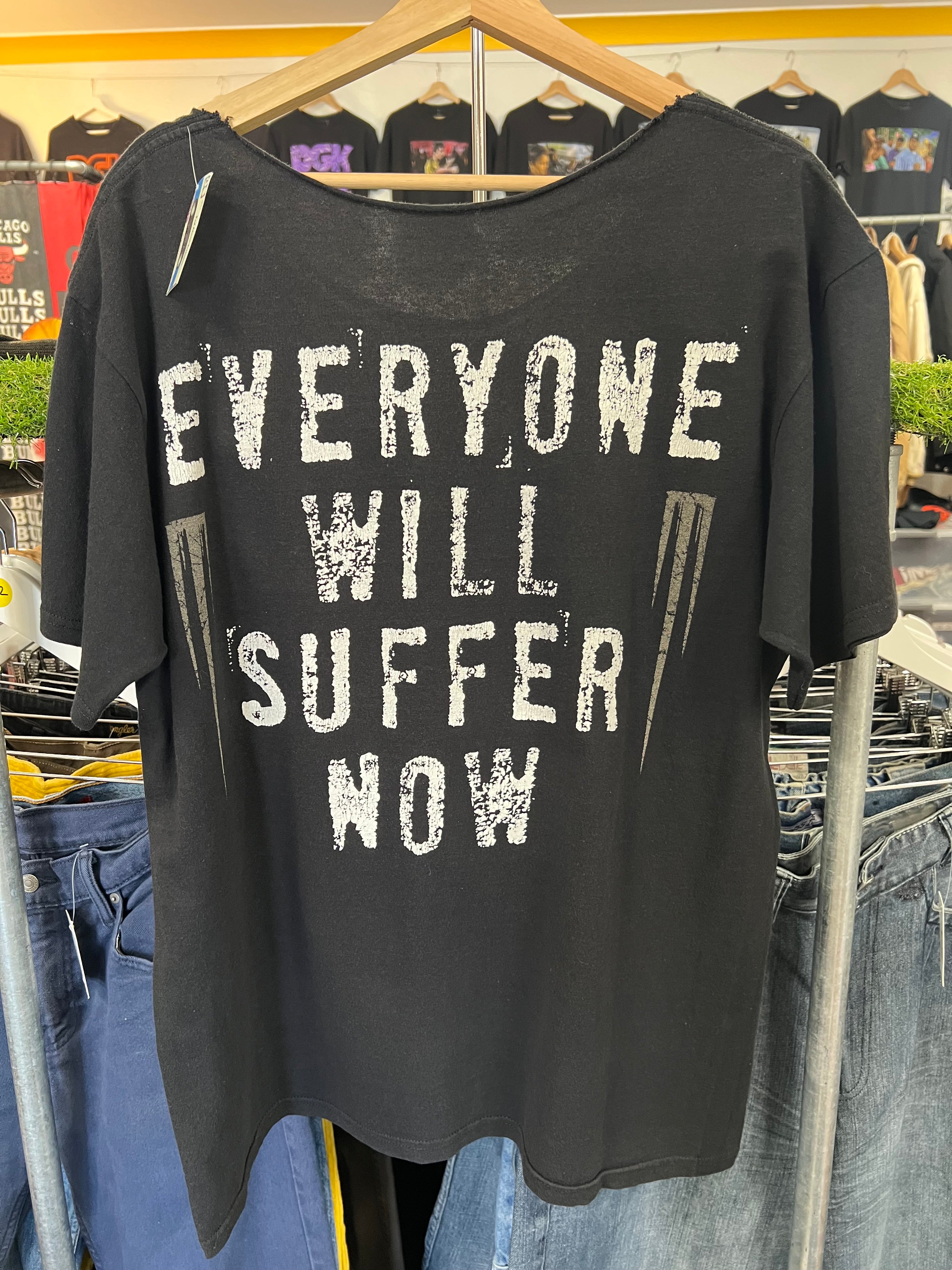 [L/XL] Marilyn Manson Everyone Will Suffer Now Double Sided Chopped Neck tshirt