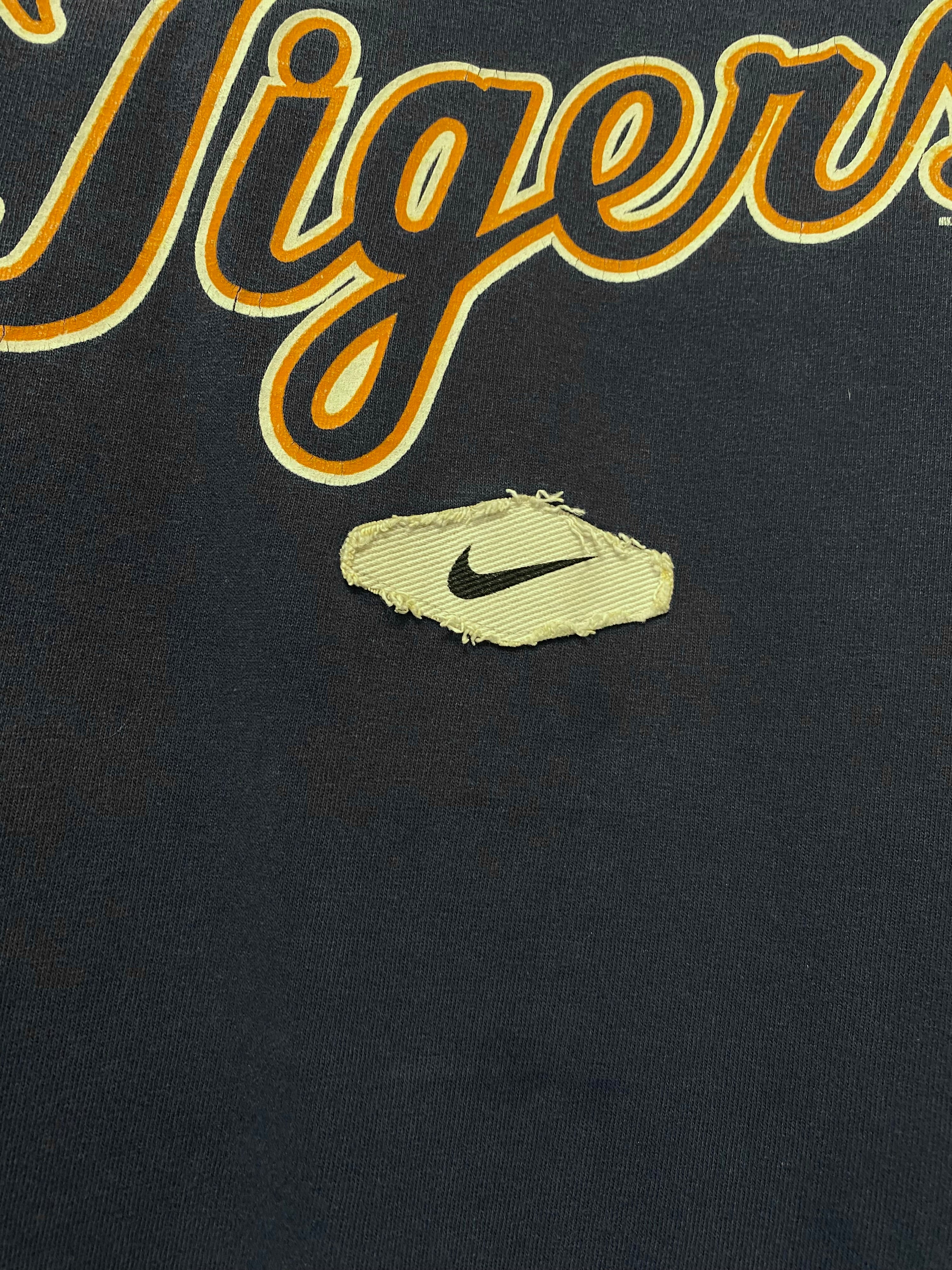 L - 2006 Nike Team Tigers MLB Patched Logo Blue Tee