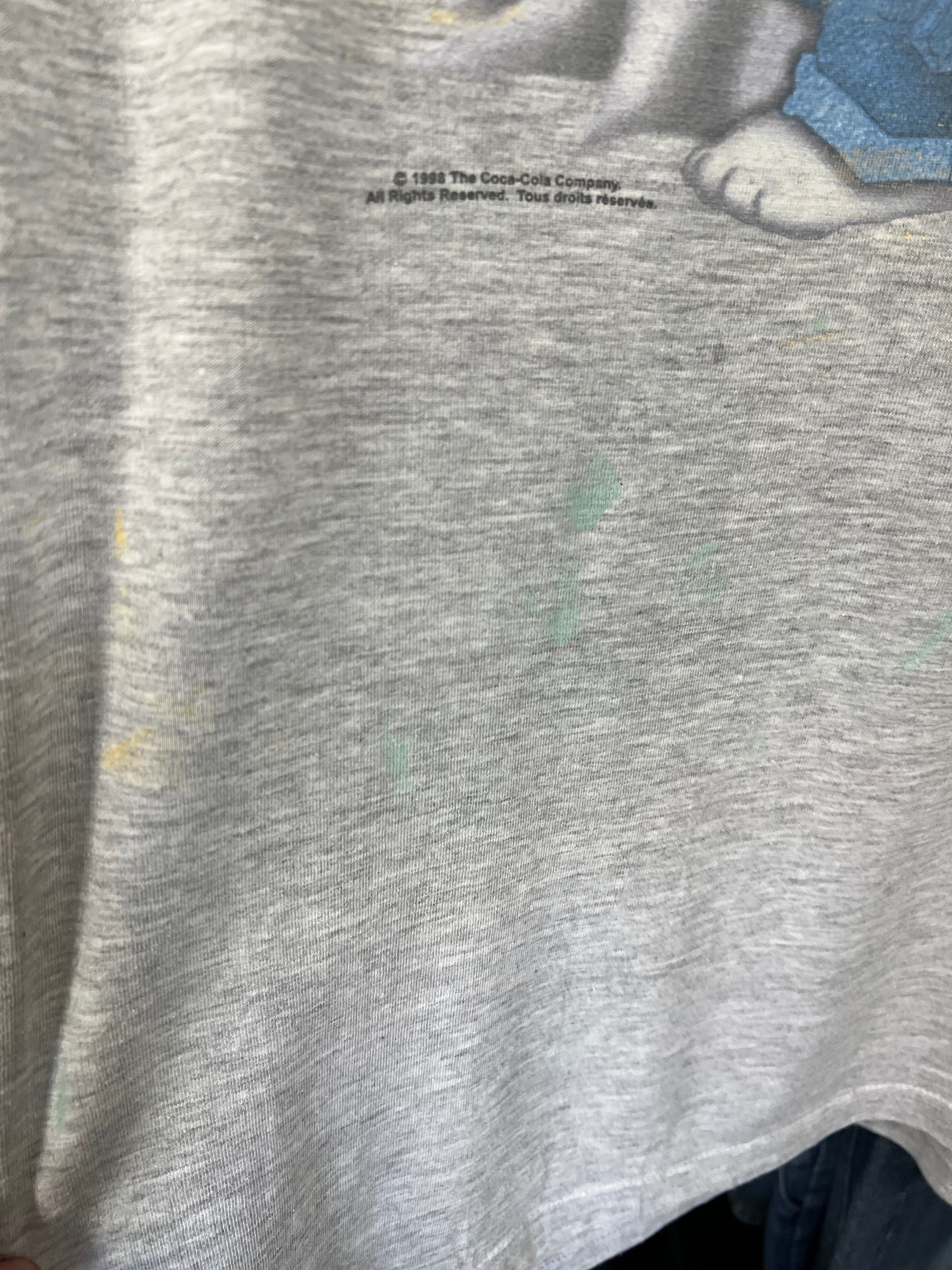 XL - 1998 Distressed Coca Cola Always Refreshing Grey Tee