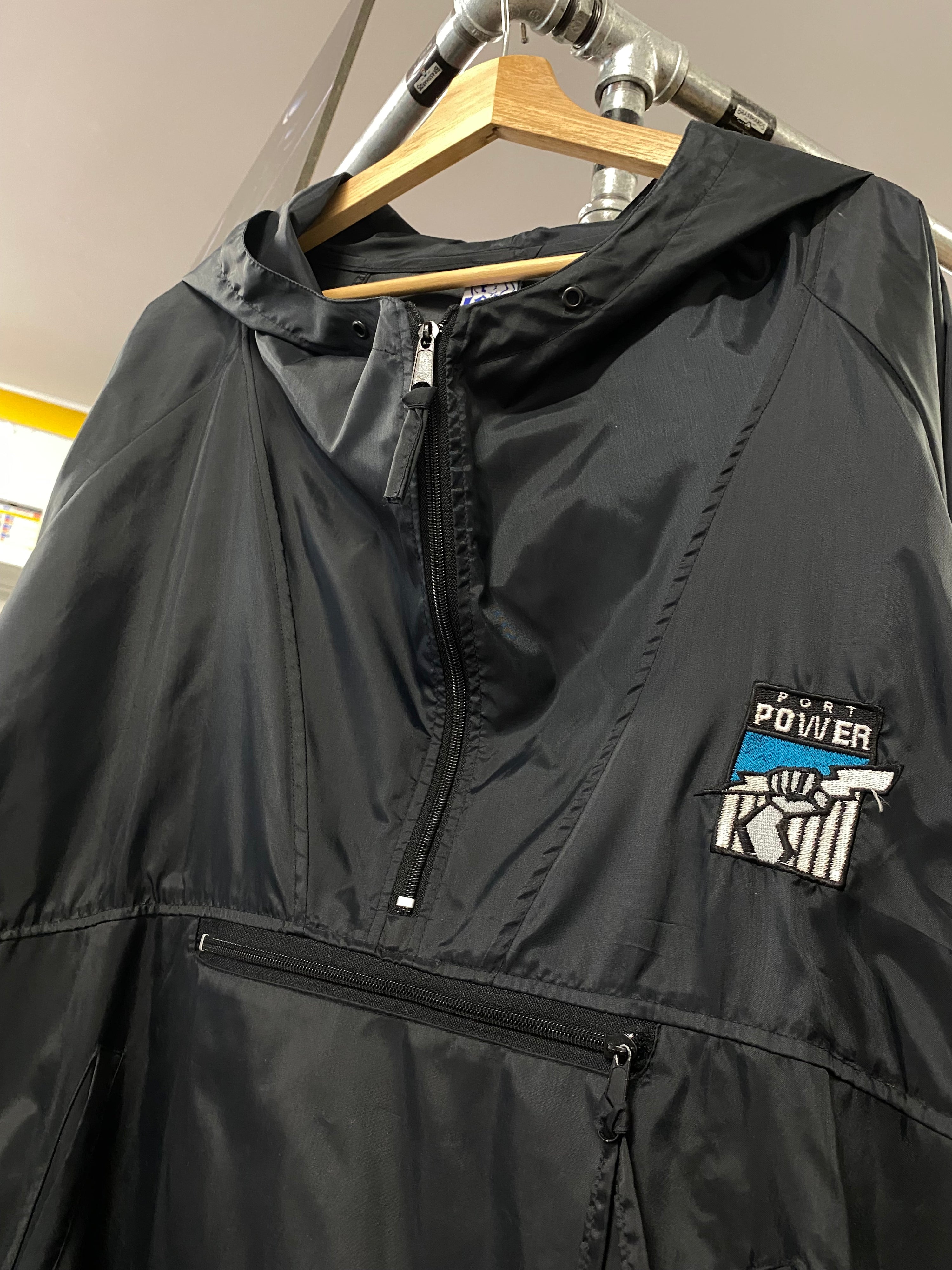 [L] 90s Port Power Black Spray Jacket