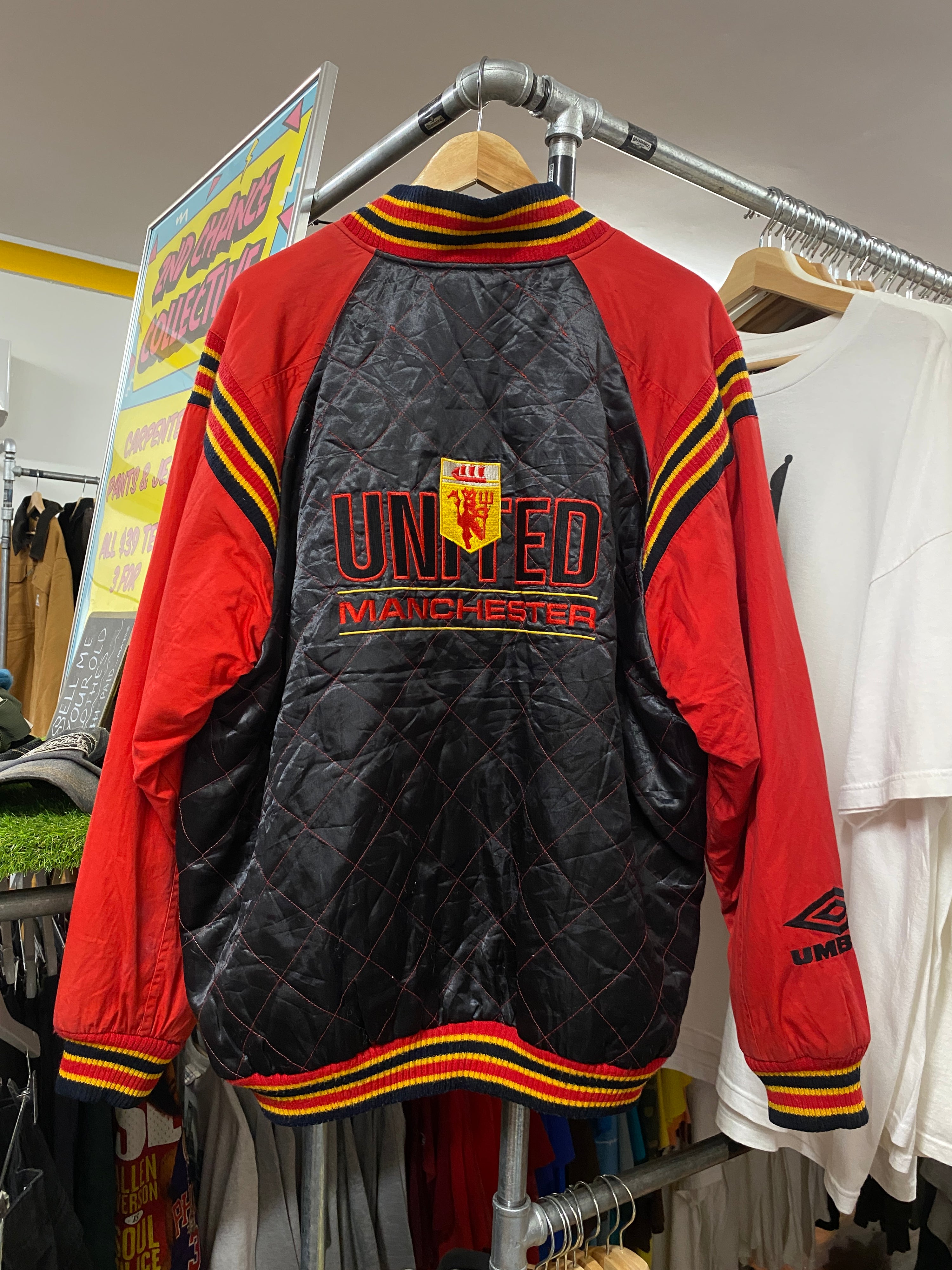 L - Vintage Manchester United x UMBRO Quilted Jacket