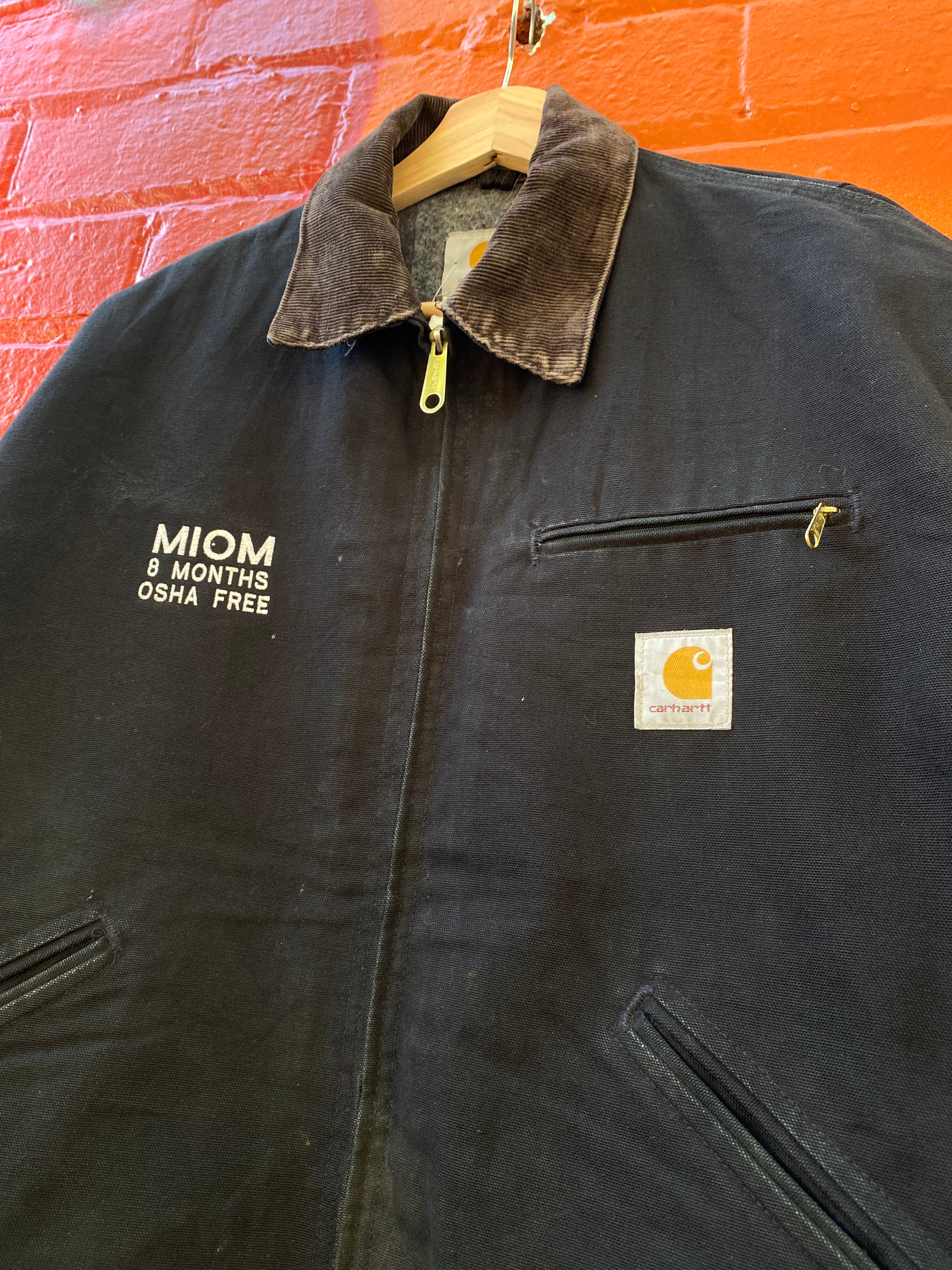 [L] Vintage Carhartt Blanket Lined Black Detroit Jacket MIOM