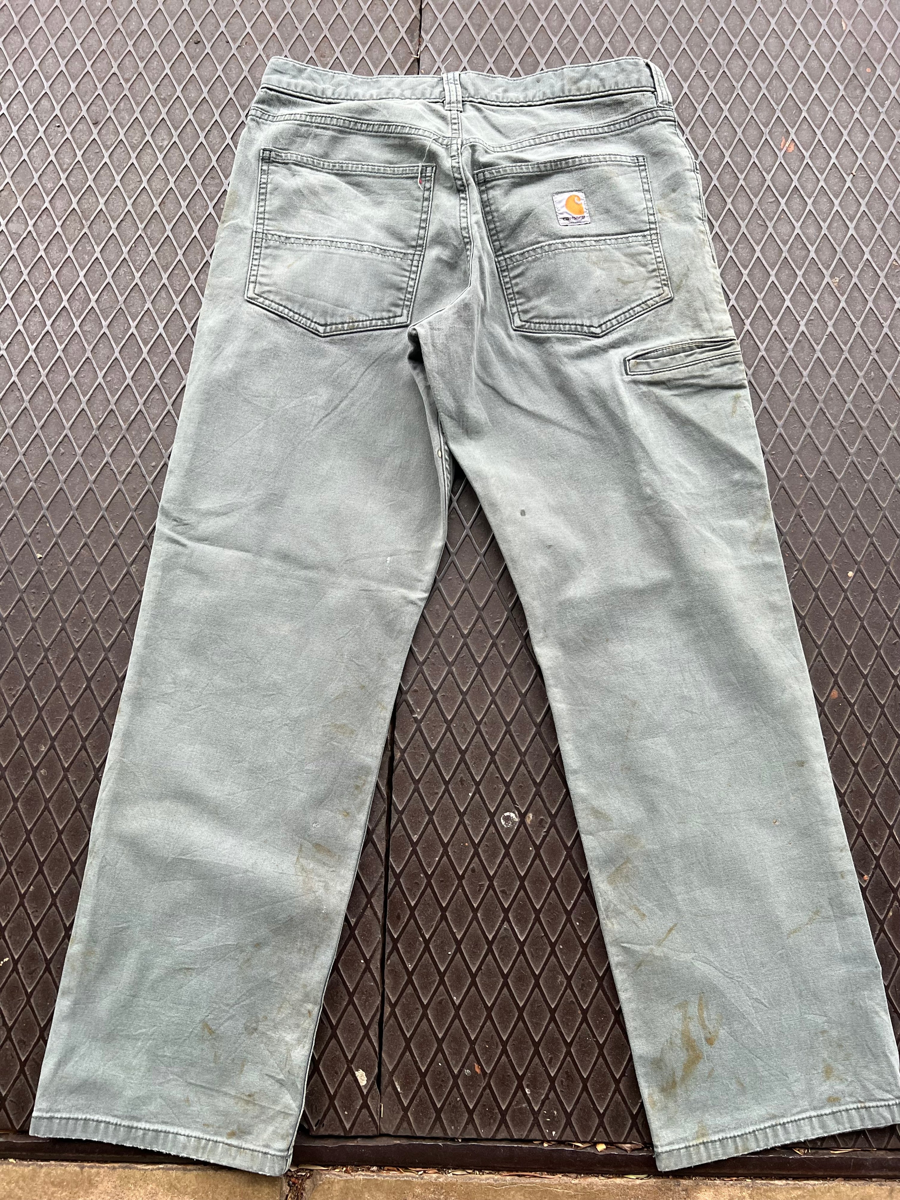 31 - Carhartt Green Relaxed Fit Pants Heavy Marks P106