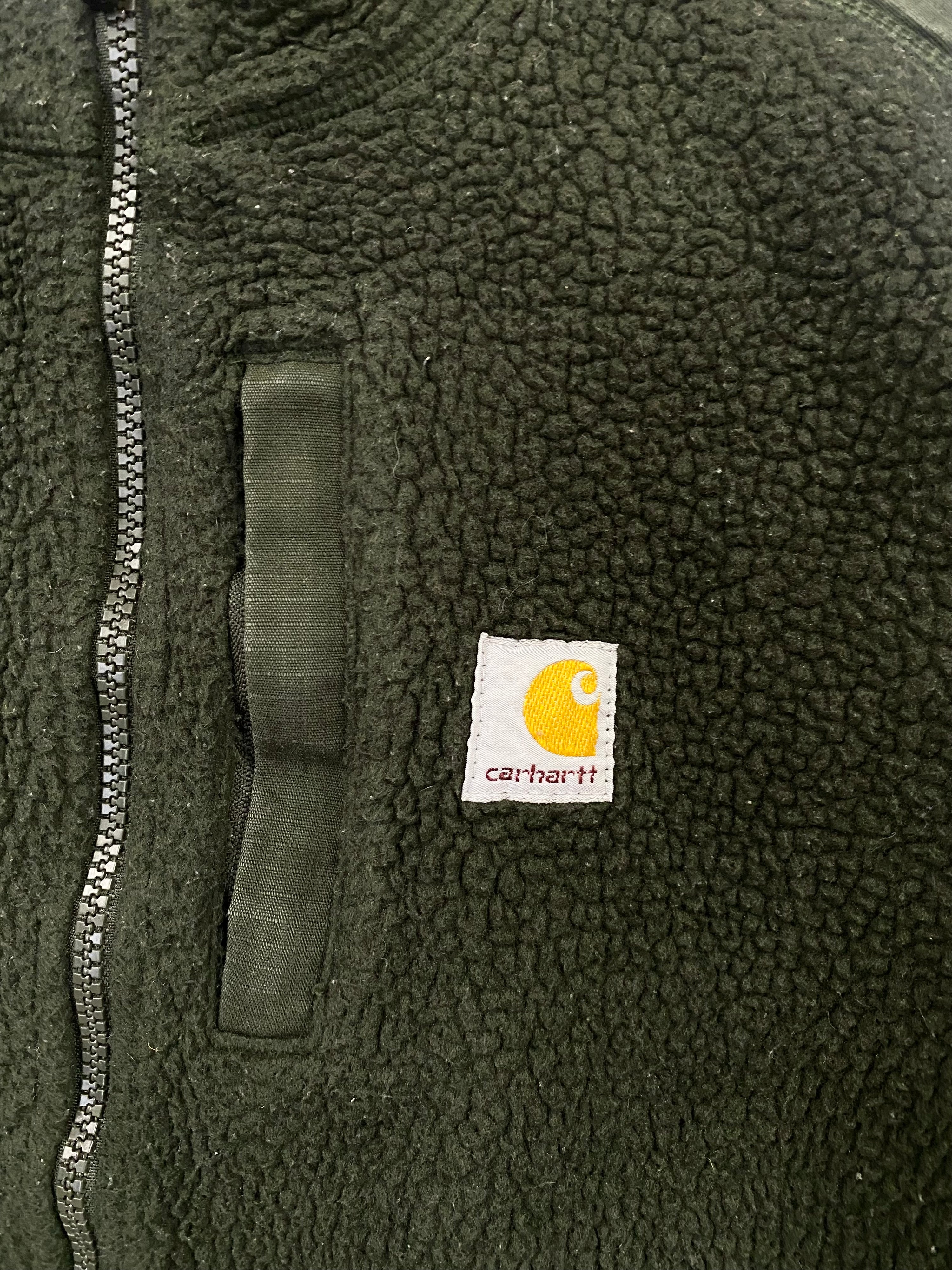 [S] Carhartt Green Fleece Full-Zip Jumper