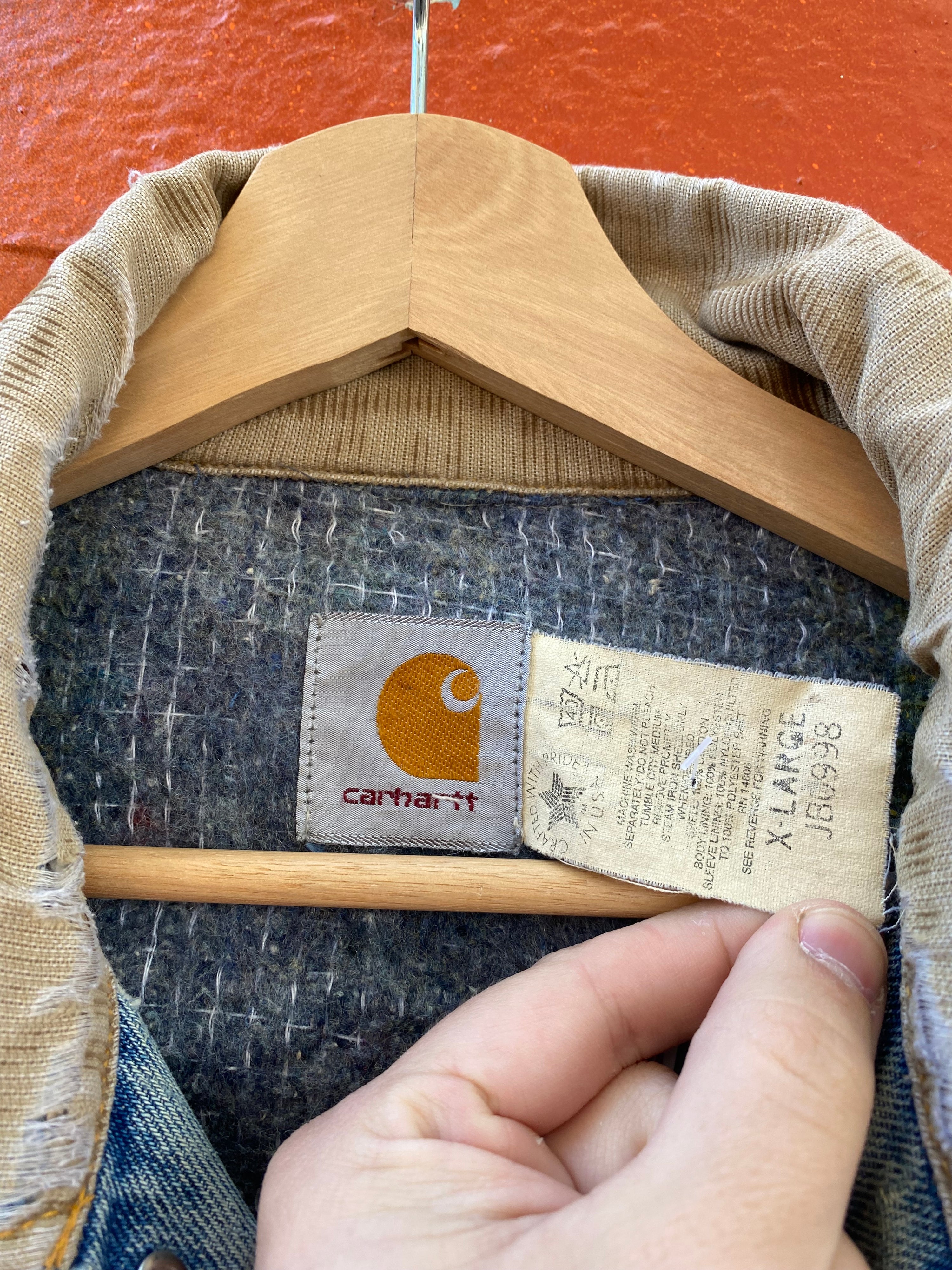 [XL] Vintage Carhartt Denim Trucker Jacket JB0998