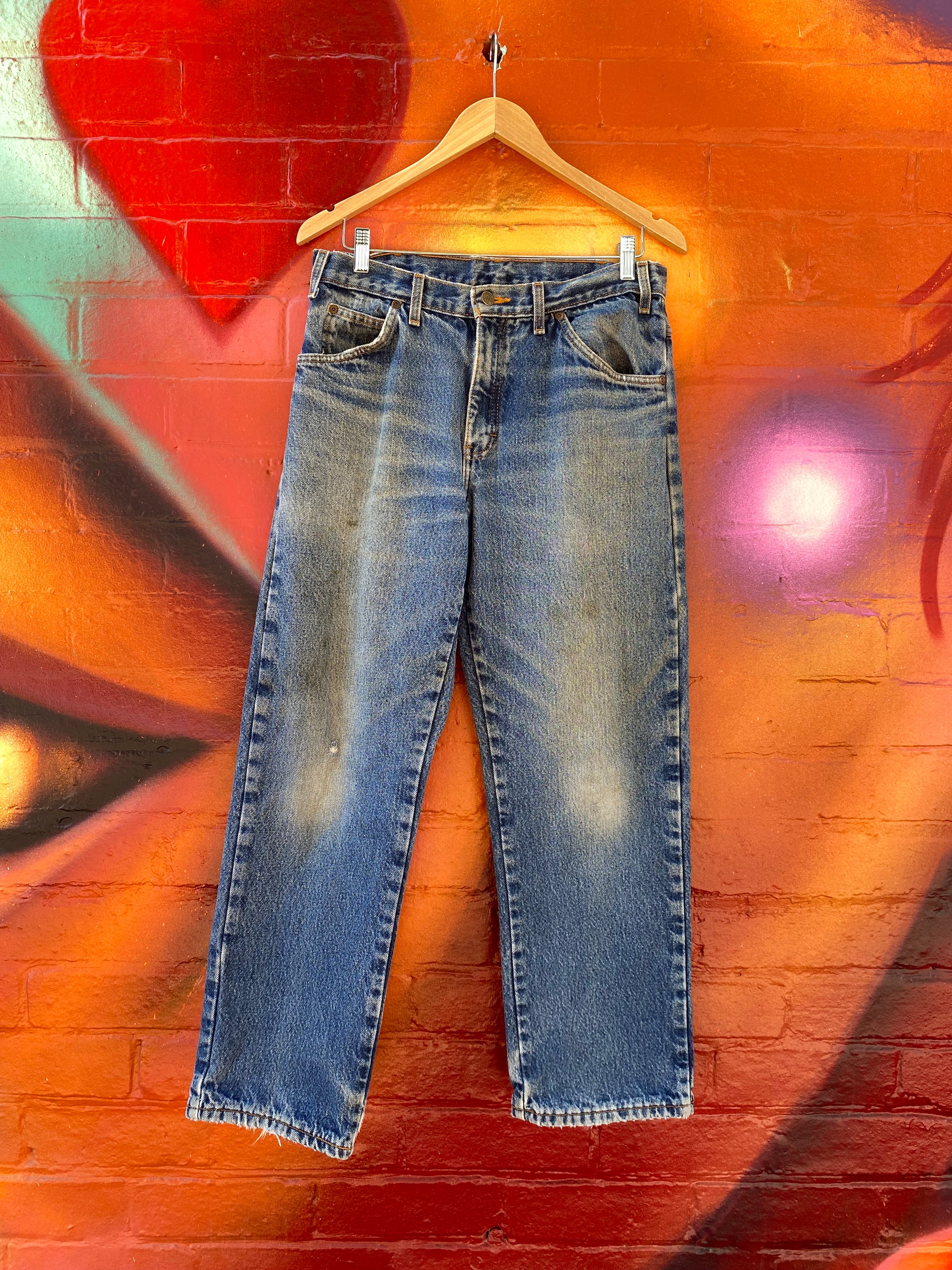 [32] Dickies Tartan Lined Dlue Denim Jeans 32x32