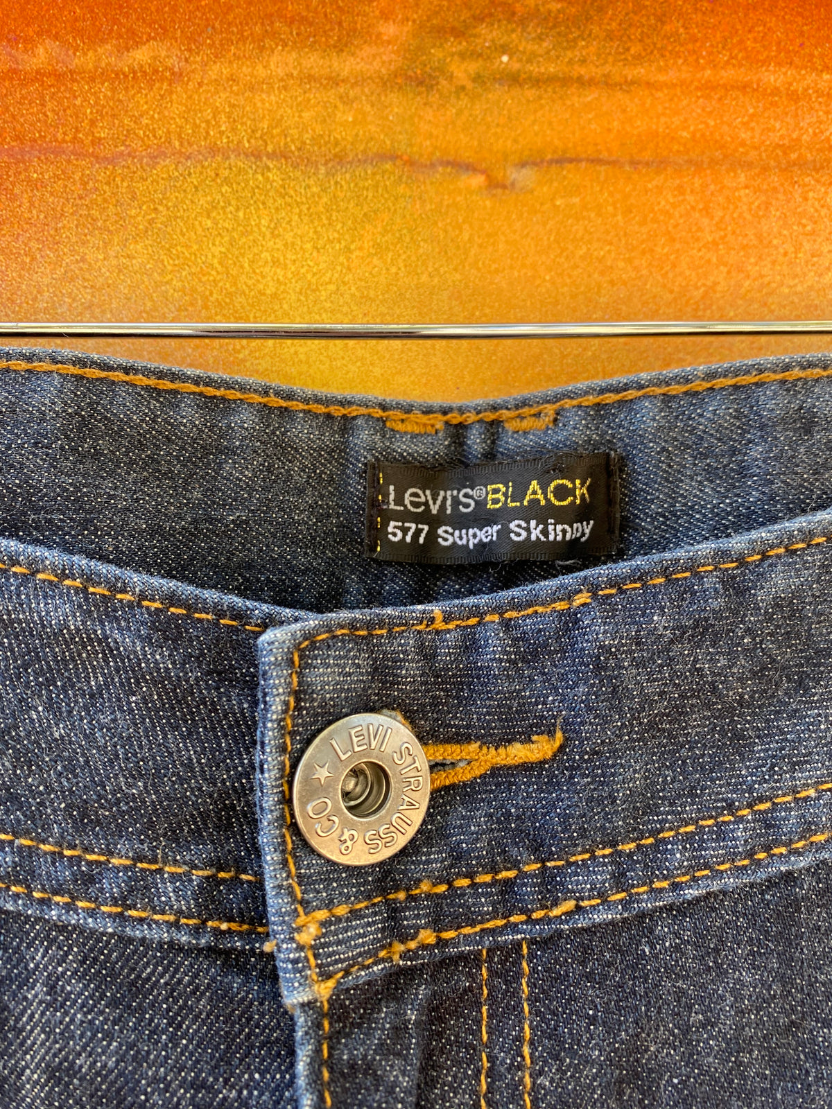 [12] Levi's 577 Black Super Straight Dark Blue Pants