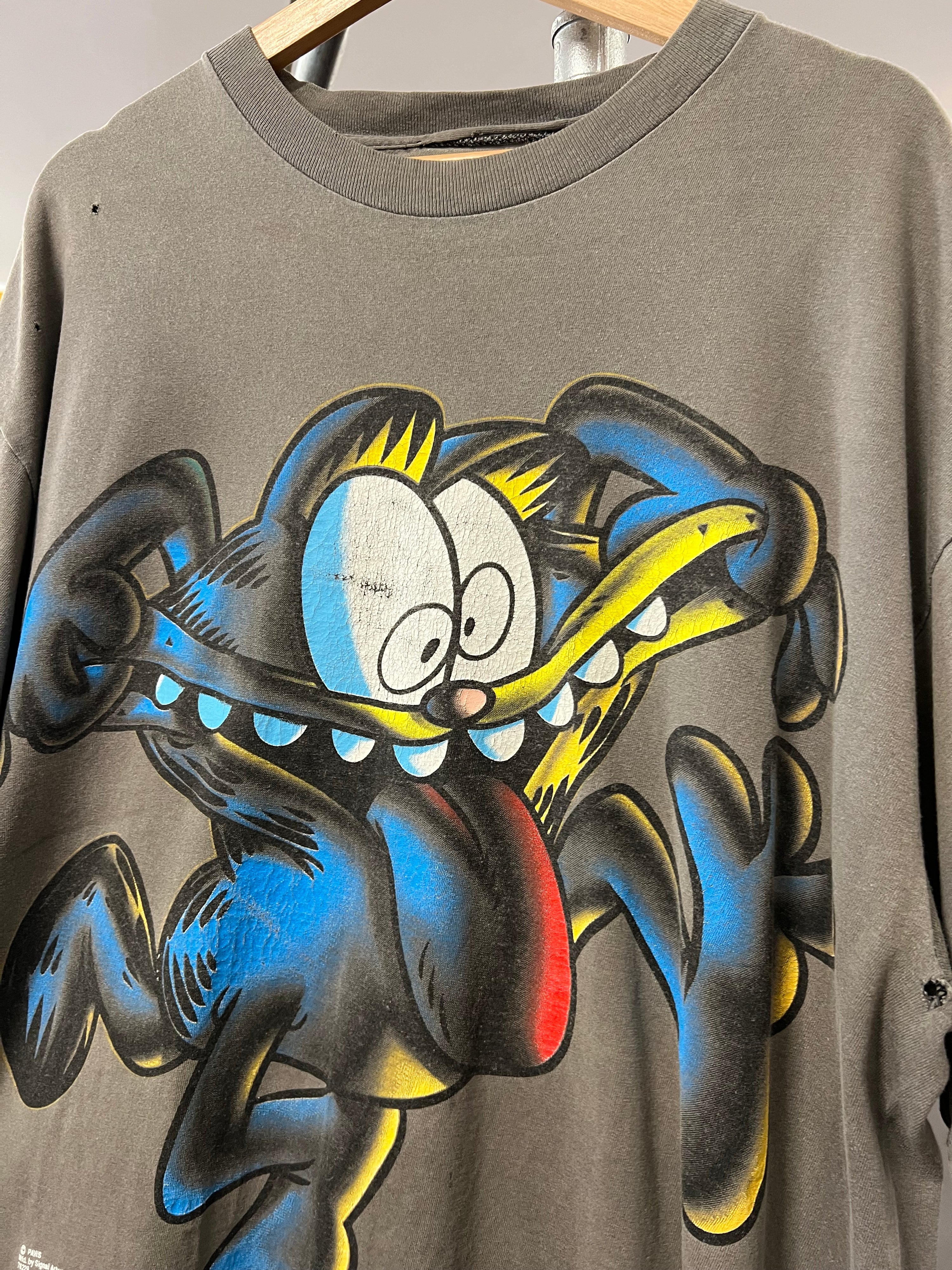 [XL] Faded Early 90s Garfield Pulling Face Tee