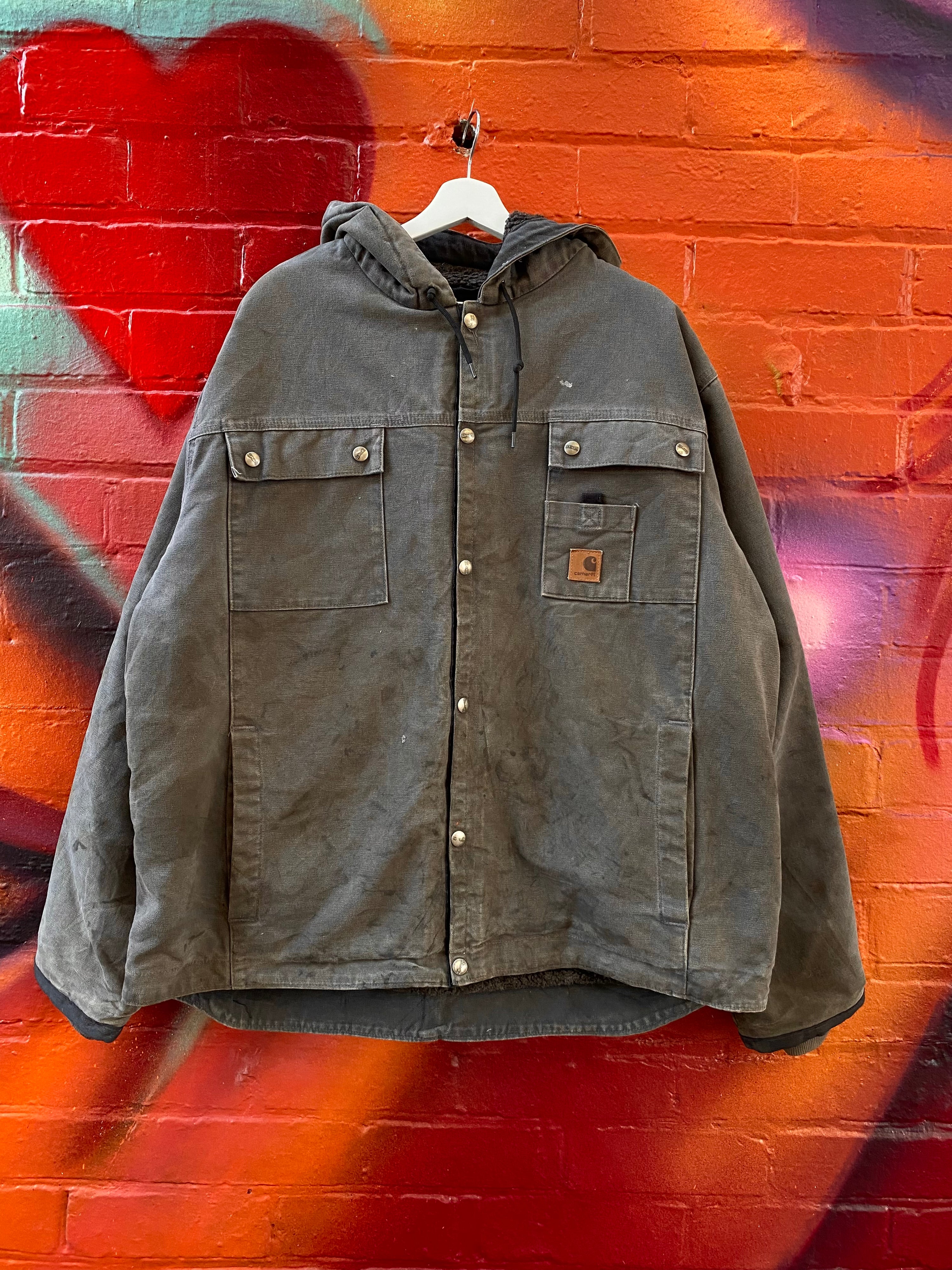 [XL] Carhartt Grey J284 Hooded Chore Jacket