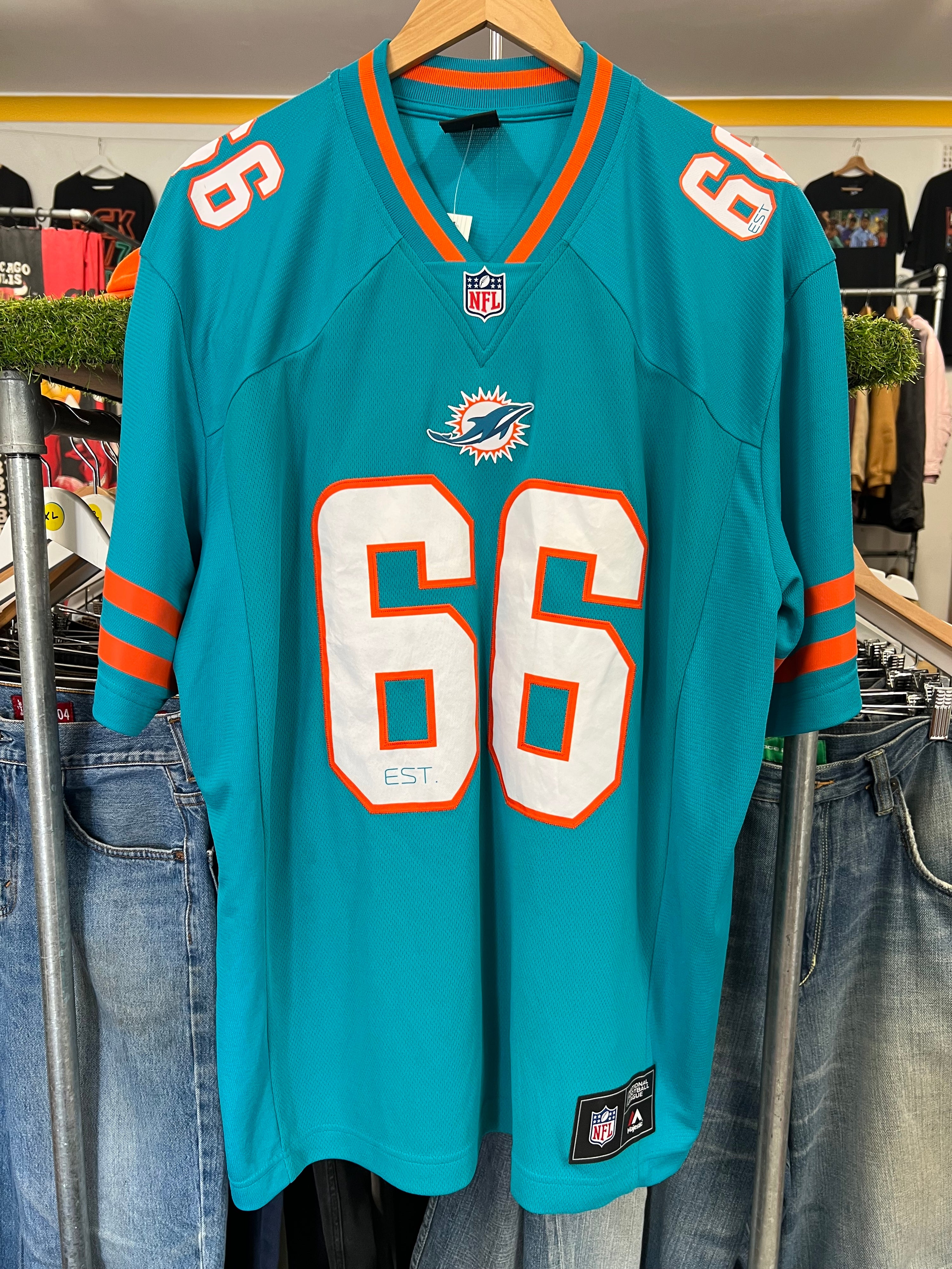 [2XL] Majestic Miami Dolphins Jersey Est 66