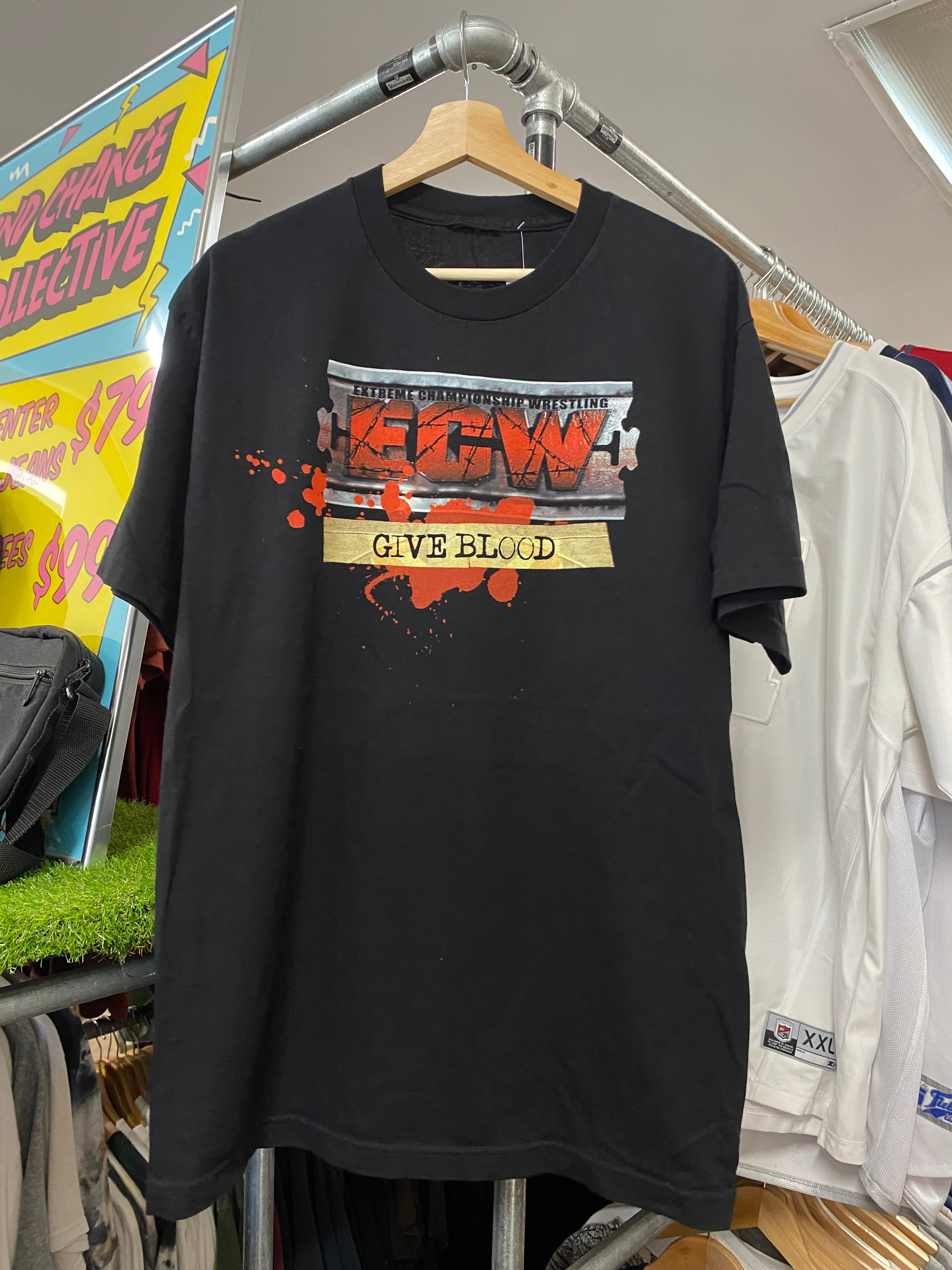 M/L - ECW Give Blood Double Sided Tshirt