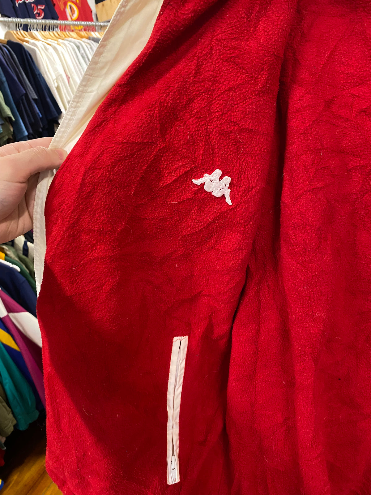 [L] Kappa x USA White Jacket/Red Interior (Broken Zip)