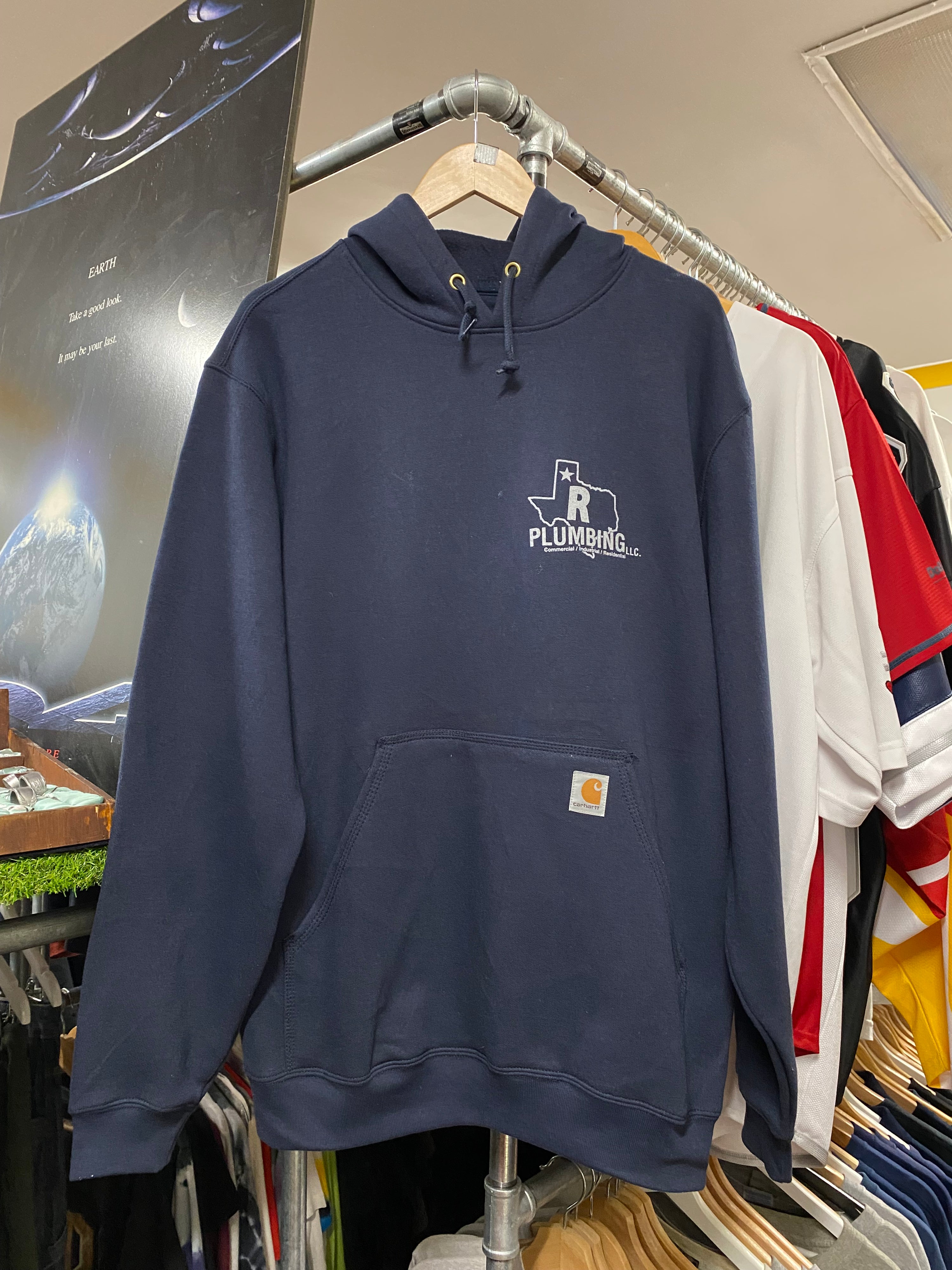 [L] Carhartt 'R Plumbing' Blue Hoodie