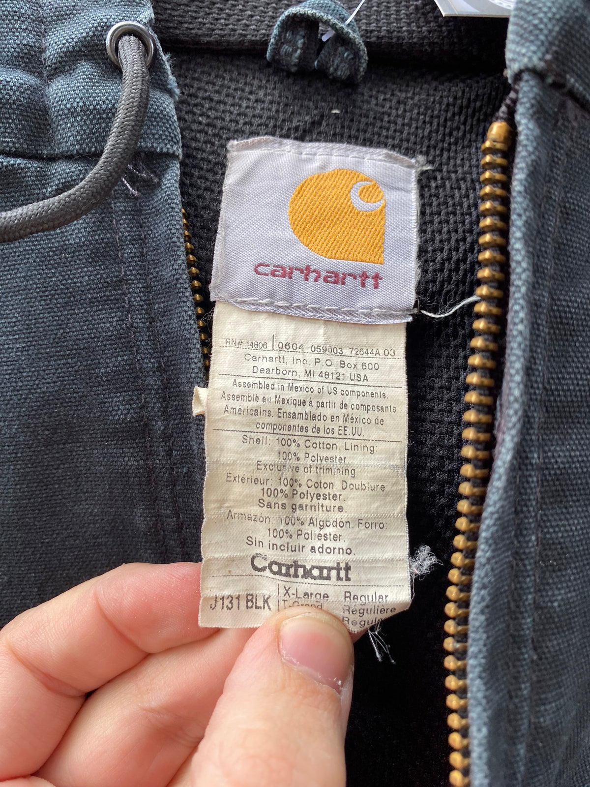 [XL] Carhartt J131 BLK Active Jacket 'Colandrea Construction Corp.'
