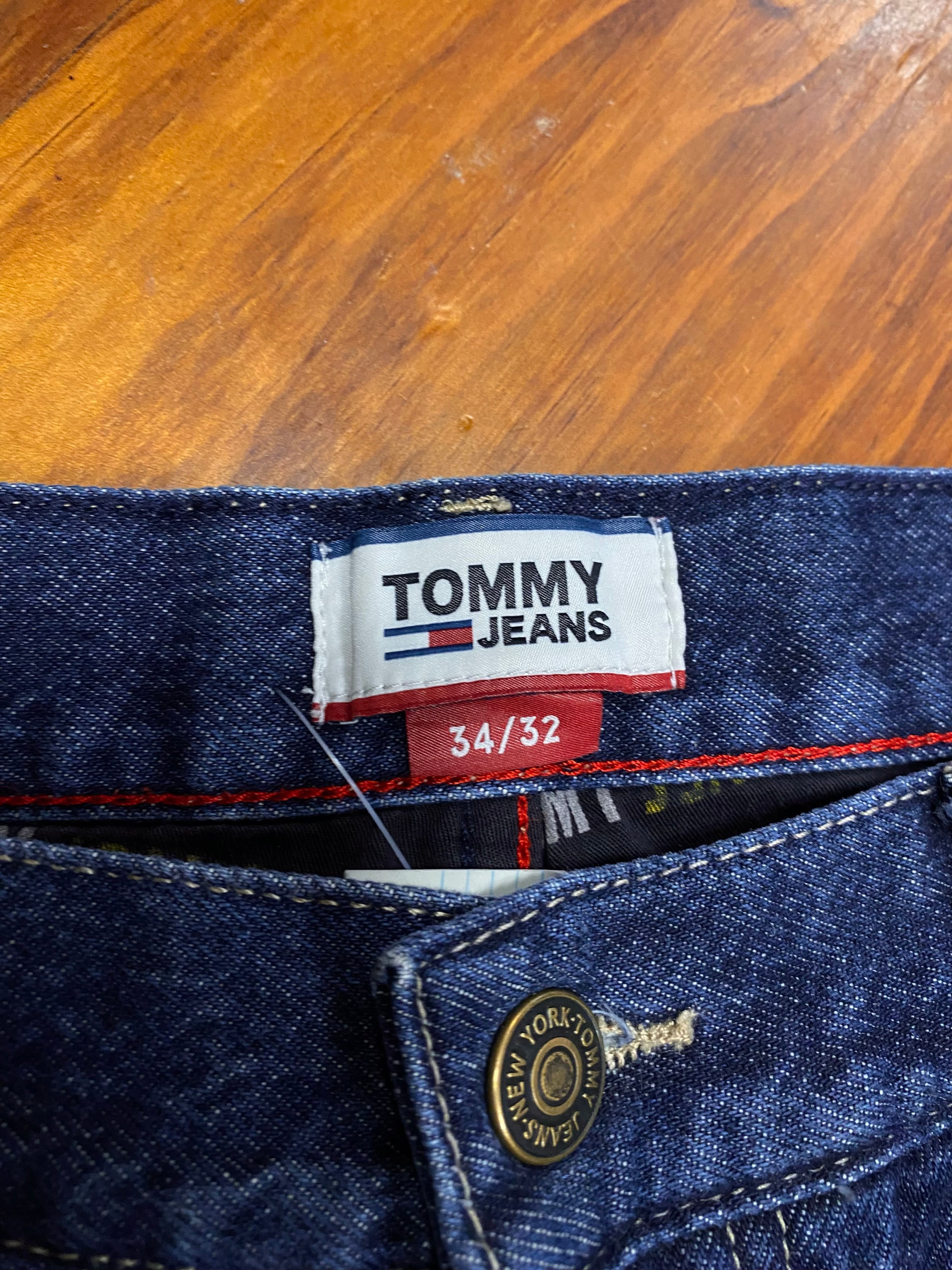 [34] Tommy Hilfiger Dark Blue Tapered Carpenter Denim Jeans 34x32