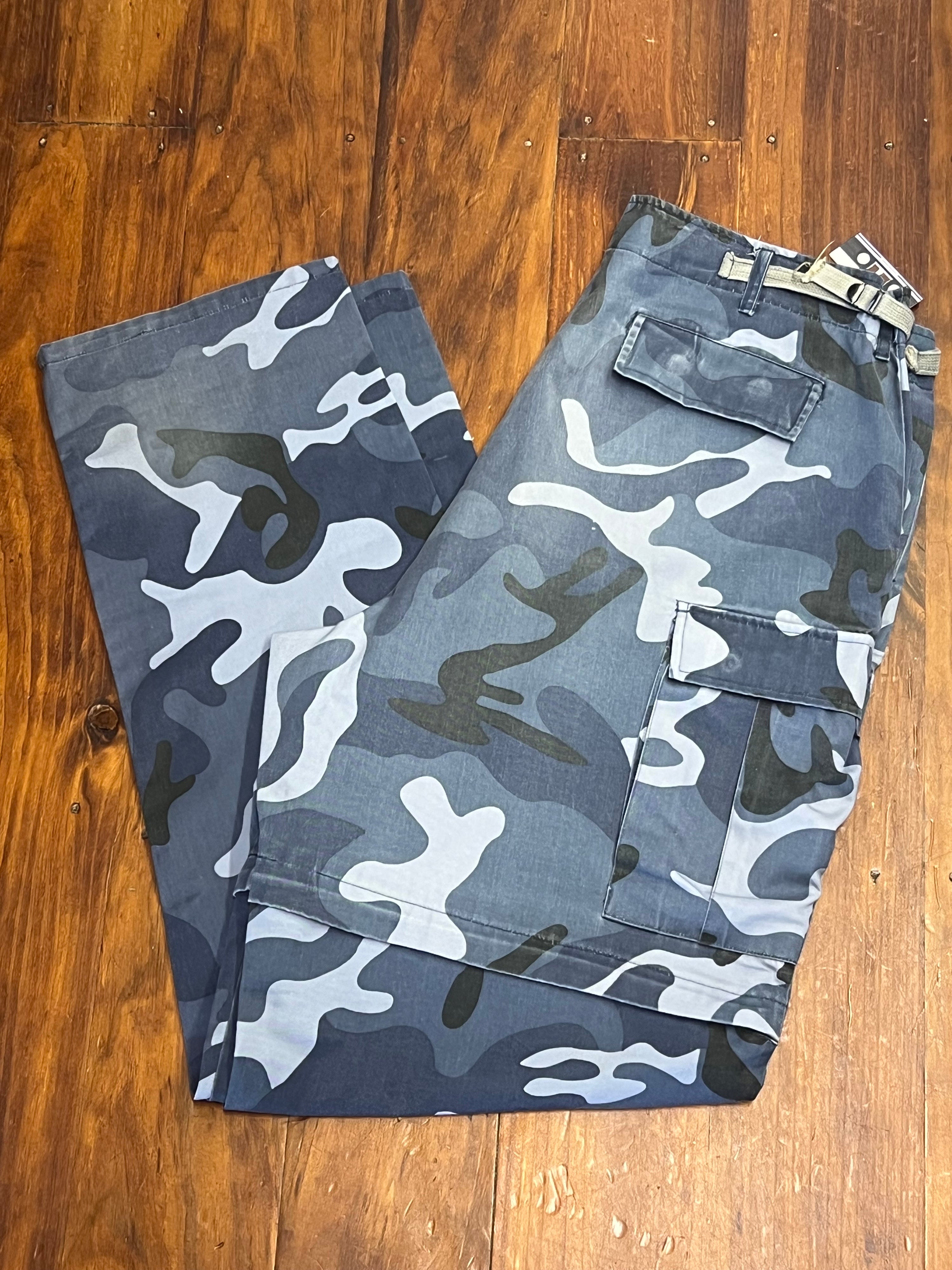[2XL] Blue Camo Military Pants