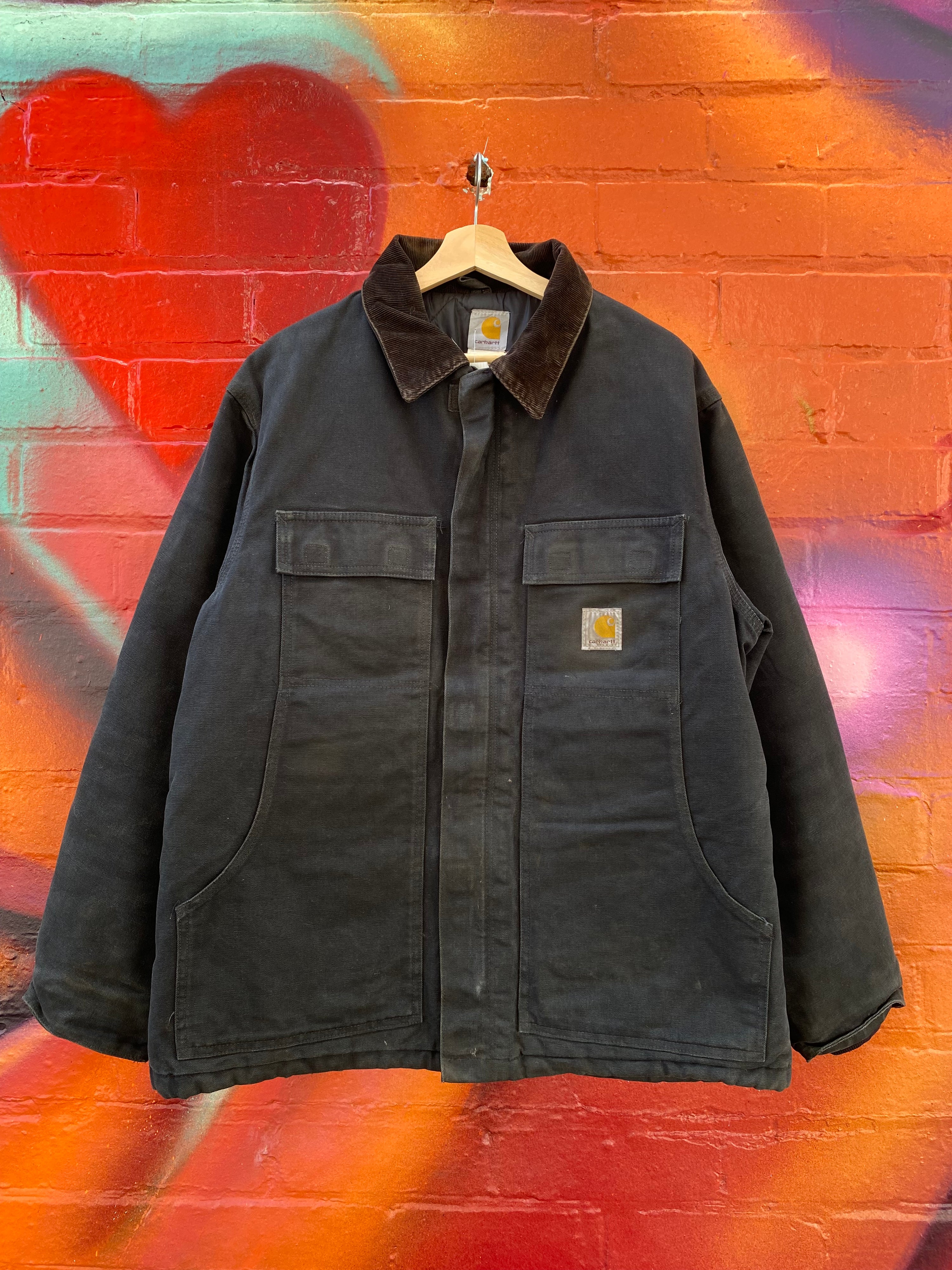 [L] Vintage Distressed Carhartt Black Arctic Jacket C003